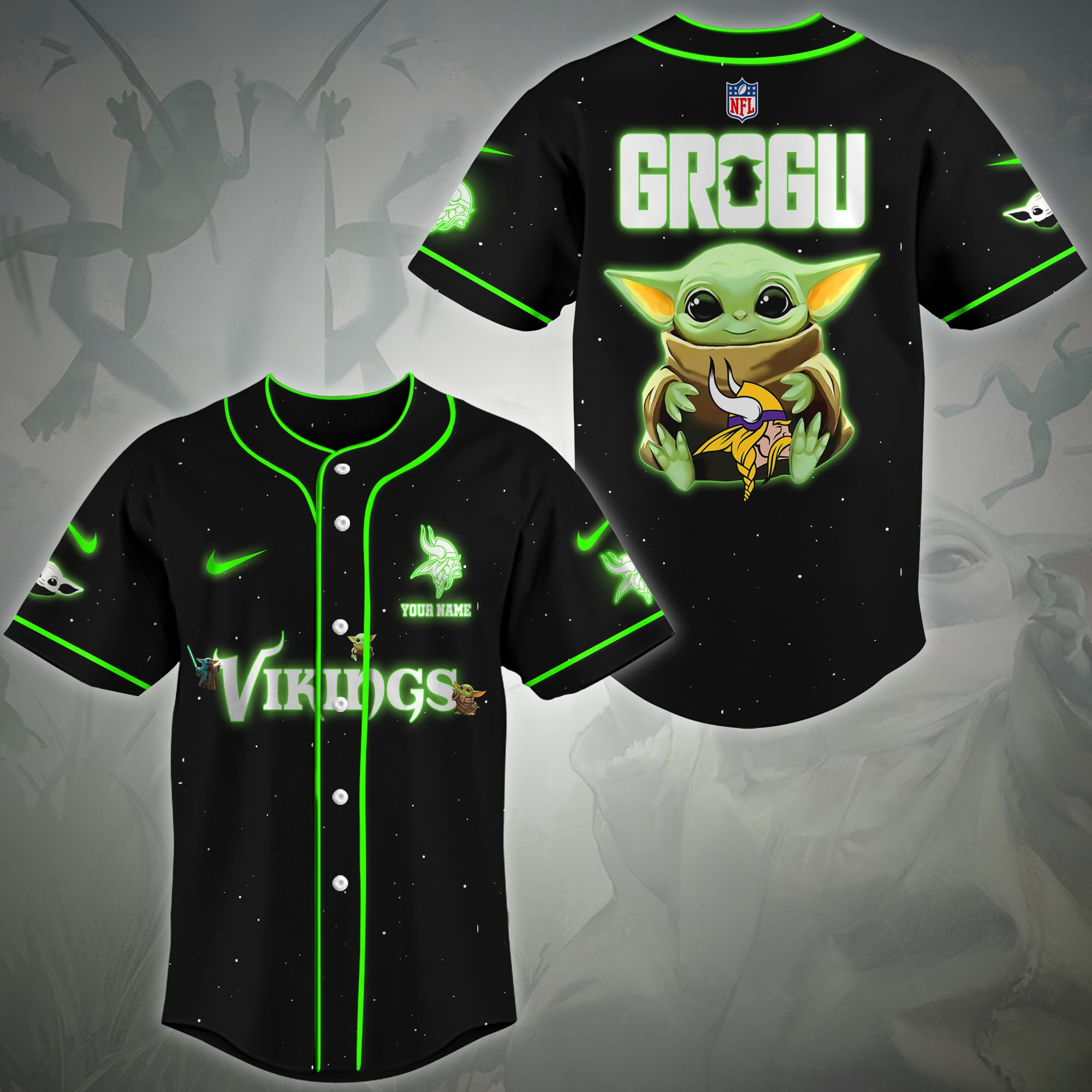 Minnesota Vikings Baseball Shirt Custom Name, Sport Team Shirt, Sport Gifts ETRG-0417188
