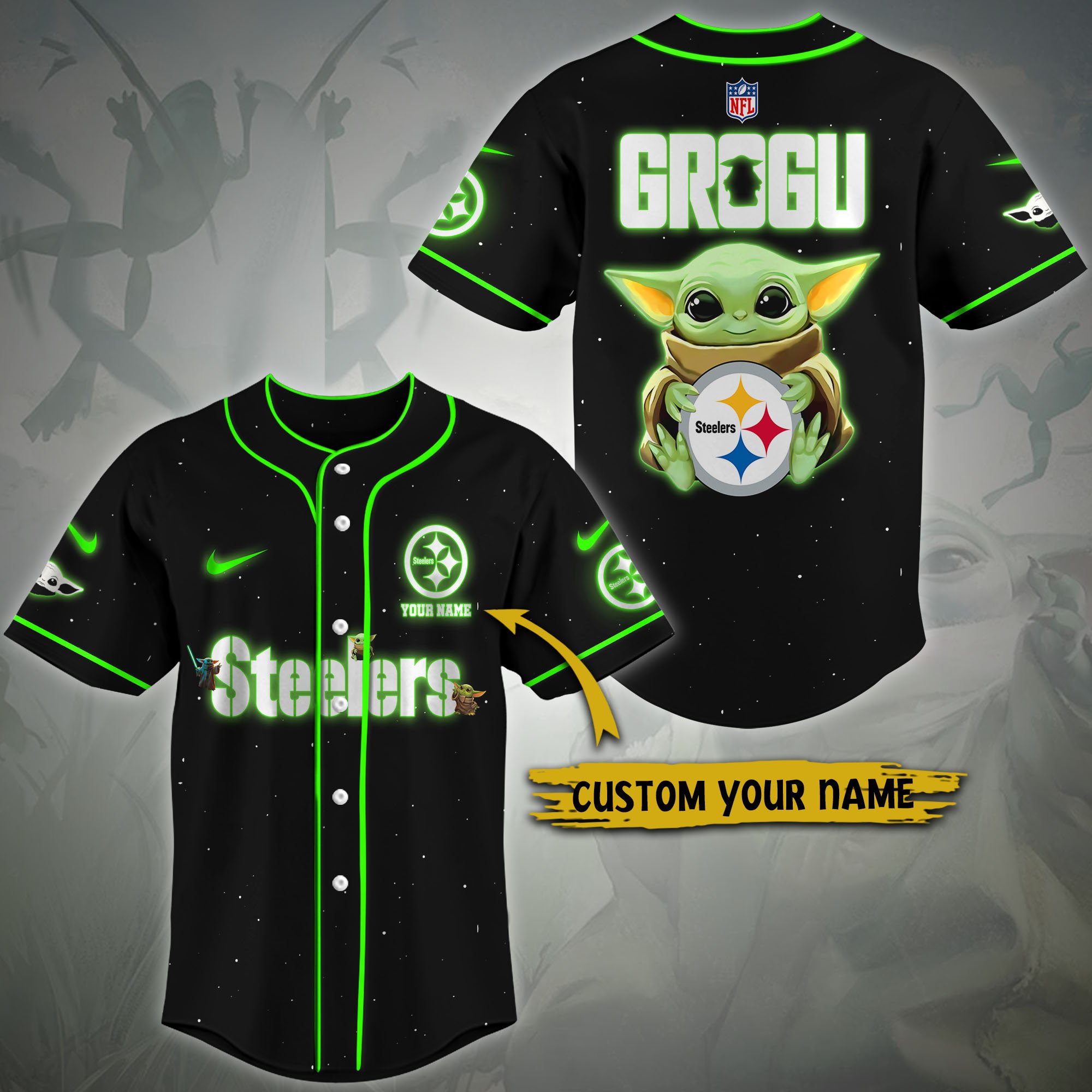 Alternative view of Pittsburgh Steelers Baseball Shirt Custom Name, Sport Team Shirt, Sport Gifts ETRG-0417188