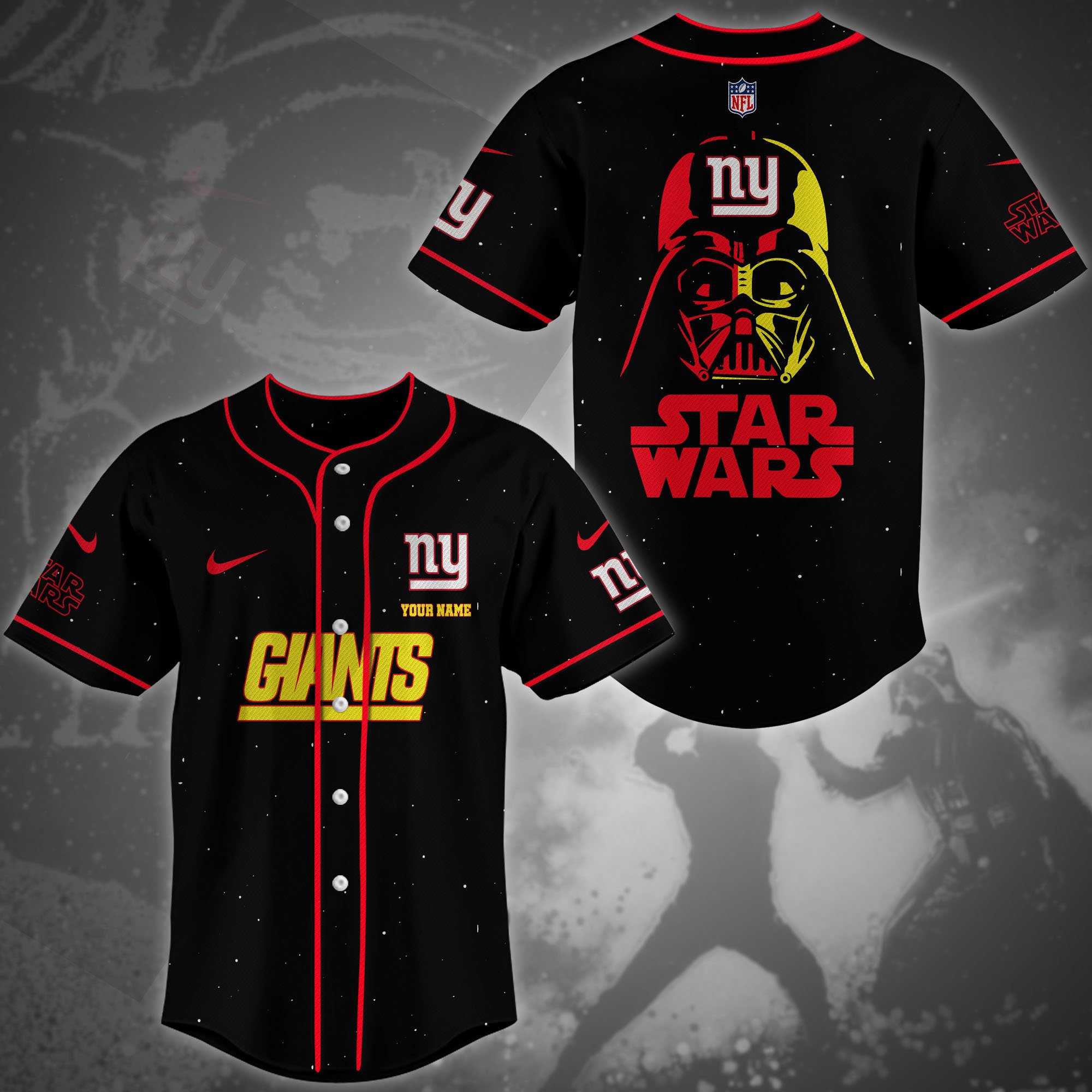New York Giants Team And Star Wars Baseball Shirt Custom Name, Sport Shirts For Fan, Sport Gifts ETRG-04171882