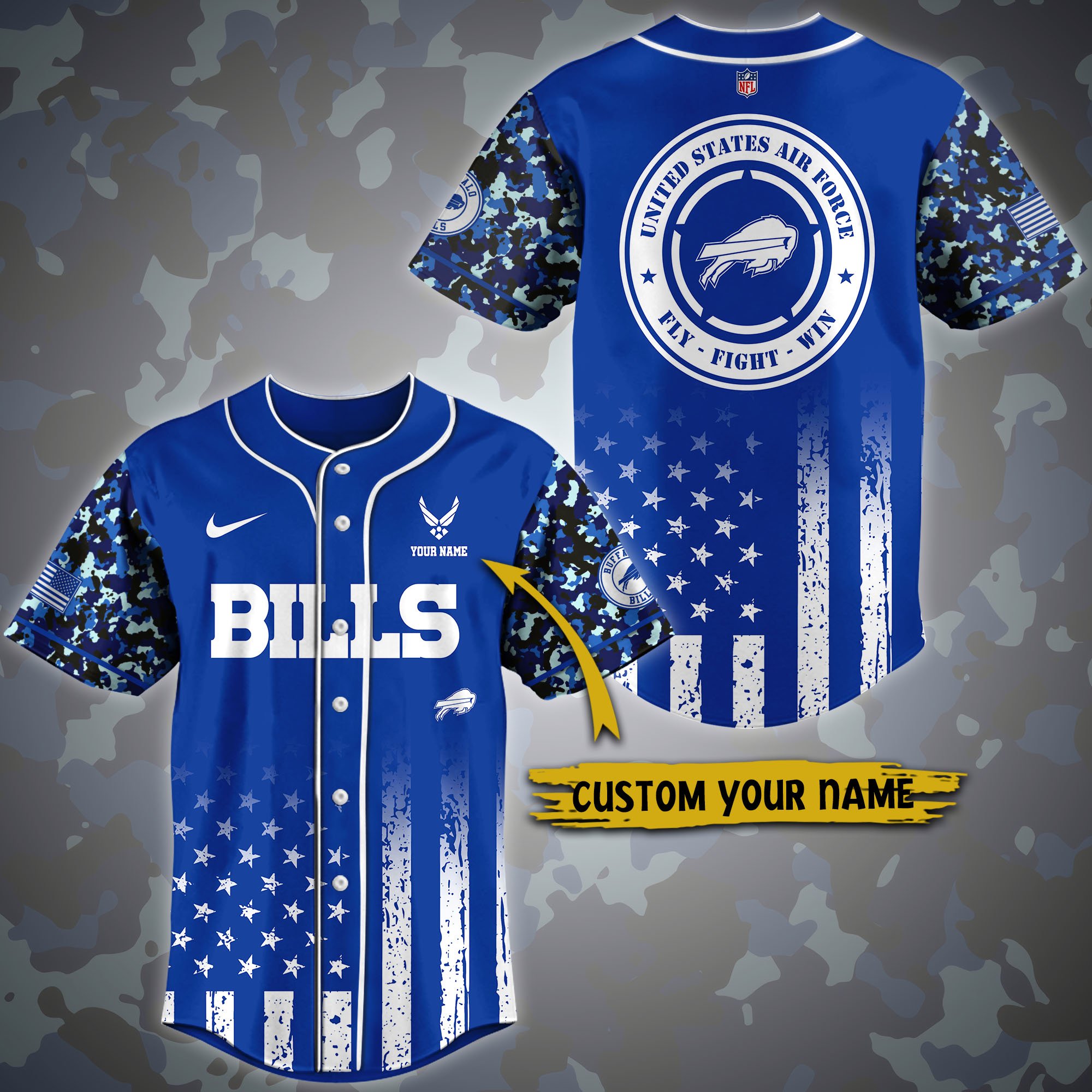 Alternative view of Buffalo Bills Baseball Shirt Custom Name, Sport Shirt For Fans, Fan Gifts ETRG-04191939