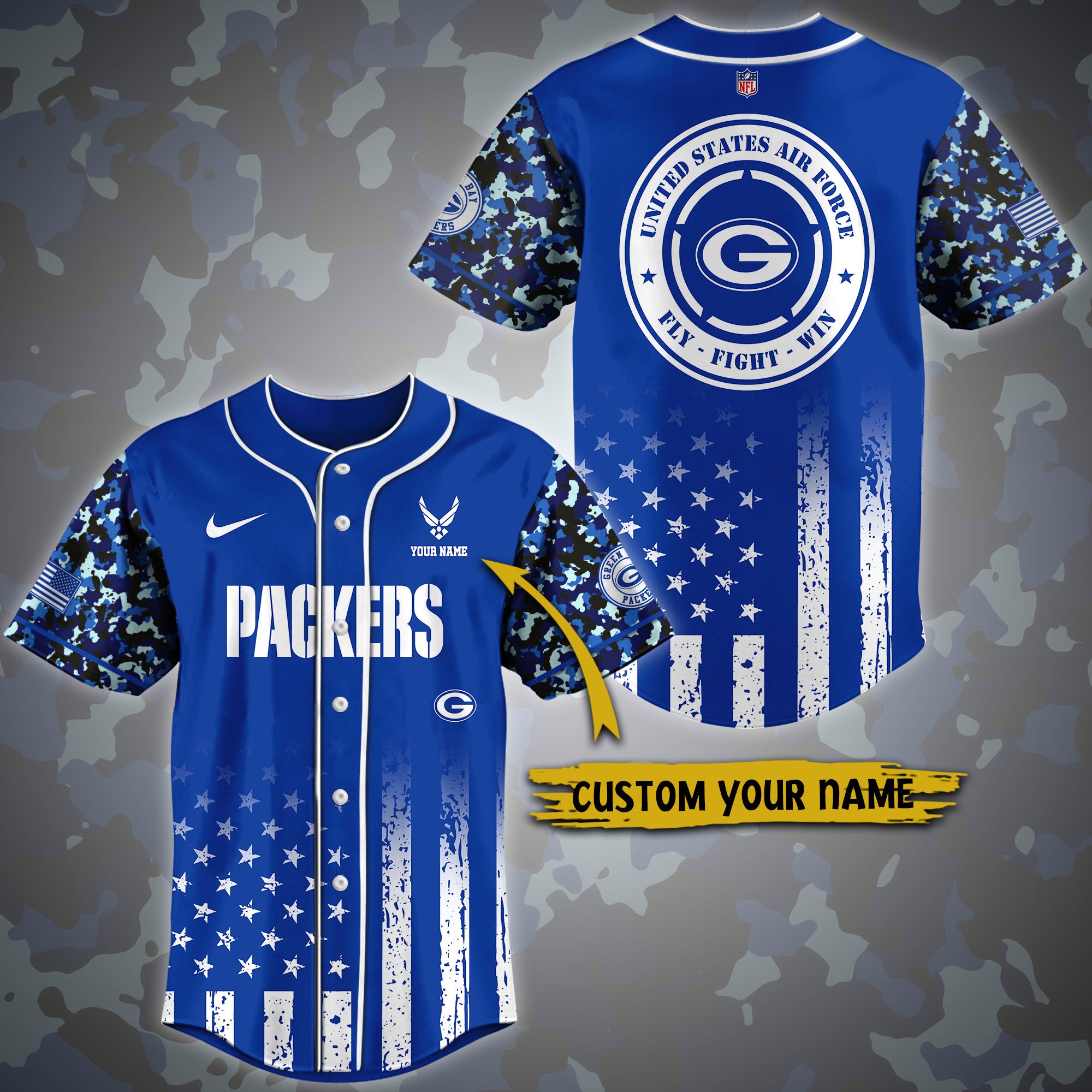 Alternative view of Green Bay Packers Baseball Shirt Custom Name, Sport Shirt For Fans, Fan Gifts ETRG-04191939