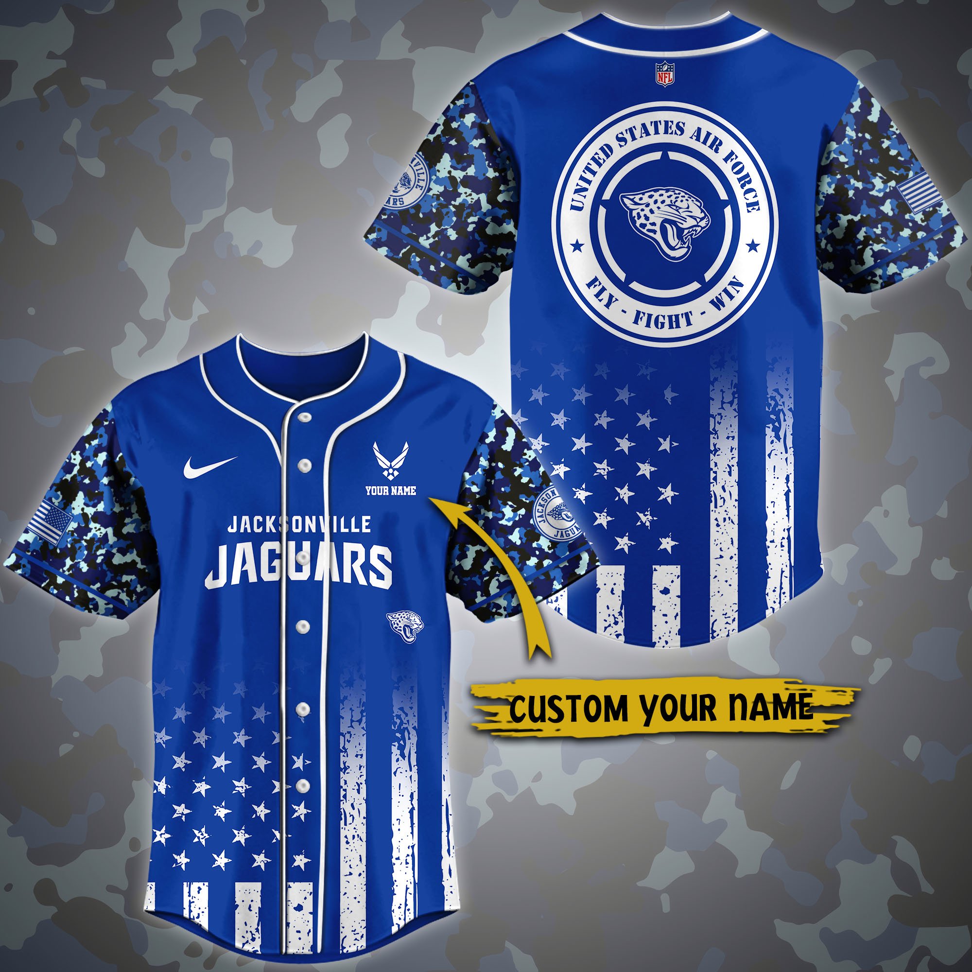 Alternative view of Jacksonville Jaguars Baseball Shirt Custom Name, Sport Shirt For Fans, Fan Gifts ETRG-04191939