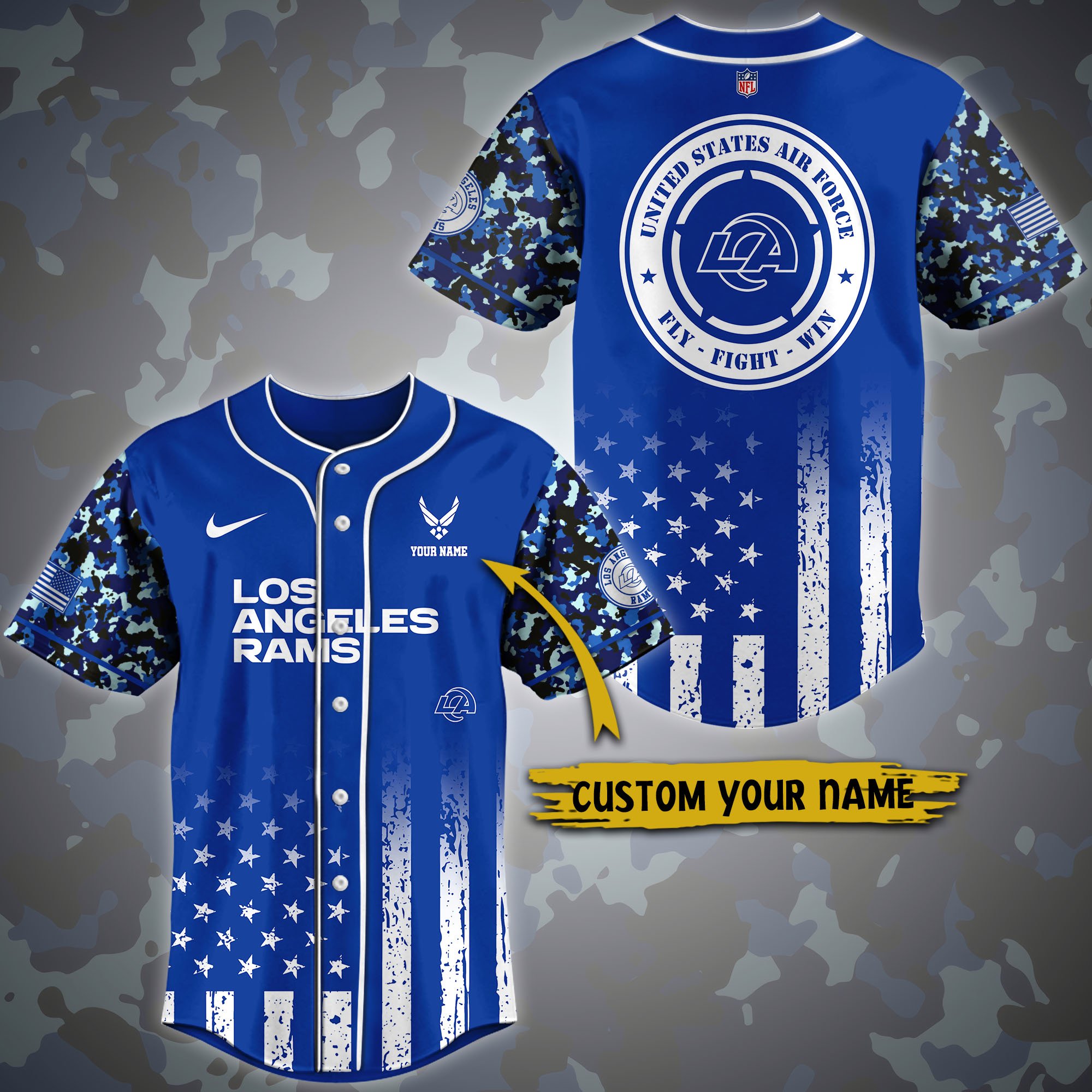 Alternative view of Los Angeles Rams Baseball Shirt Custom Name, Sport Shirt For Fans, Fan Gifts ETRG-04191939