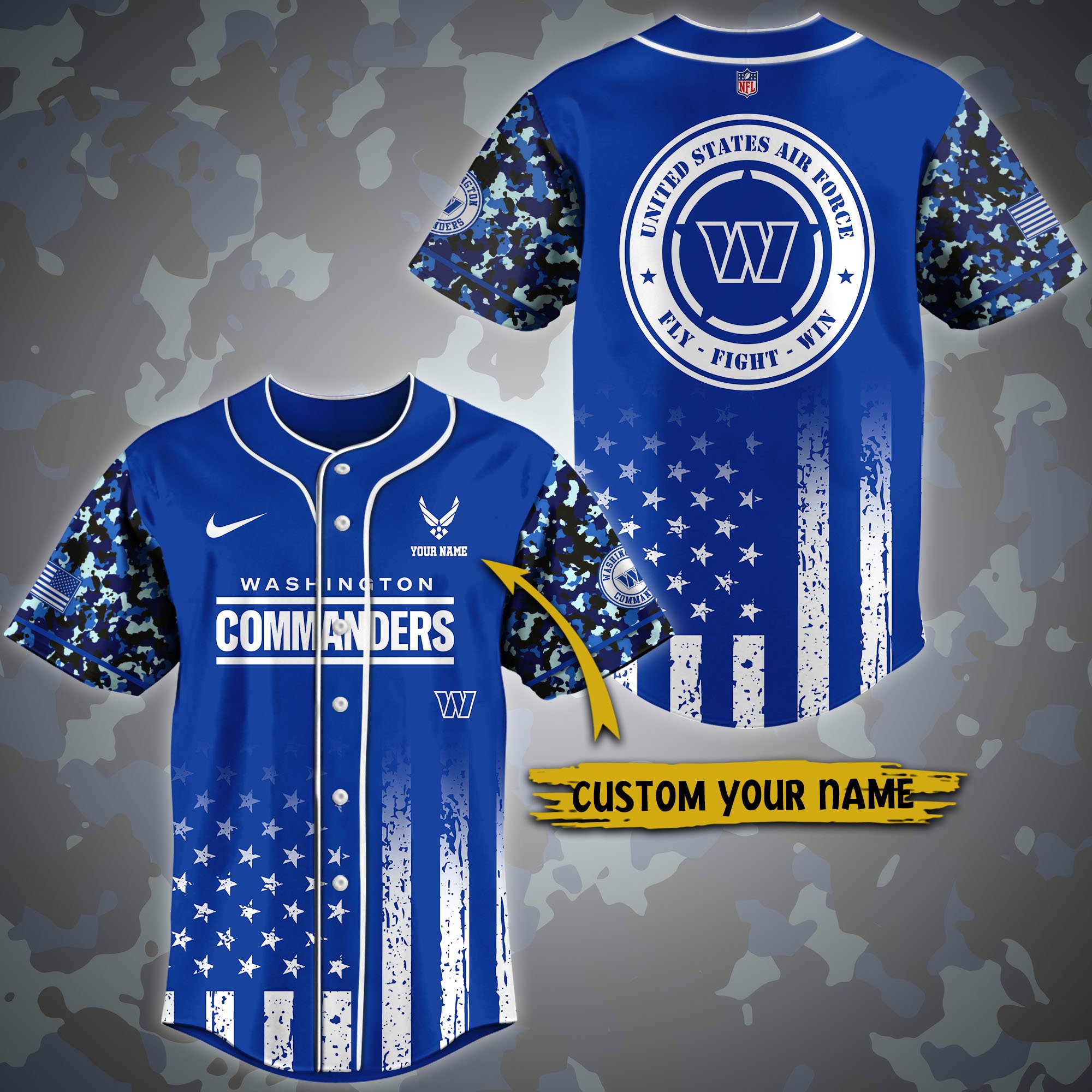 Alternative view of Washington Commanders Baseball Shirt Custom Name, Sport Shirt For Fans, Fan Gifts ETRG-04191939
