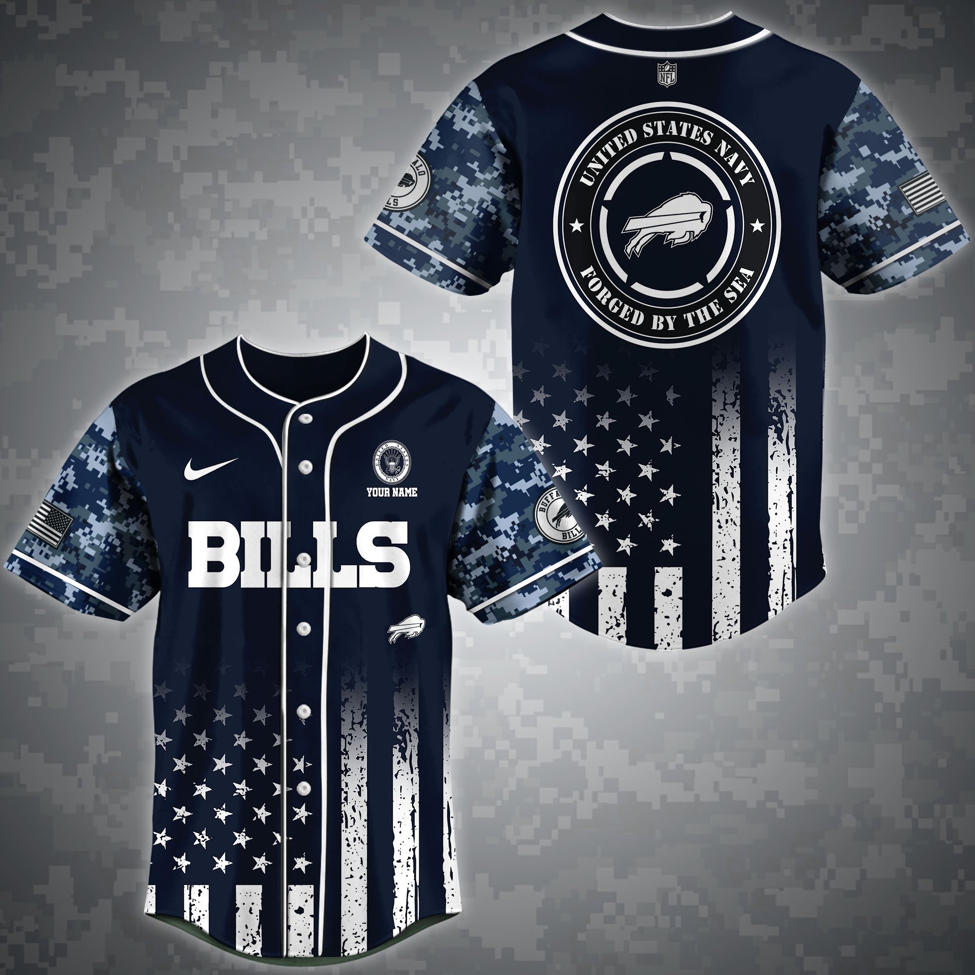 Buffalo Bills Baseball Shirt Custom Name, Sport Team And Navy Shirt, Fan Gifts ETRG-04191943