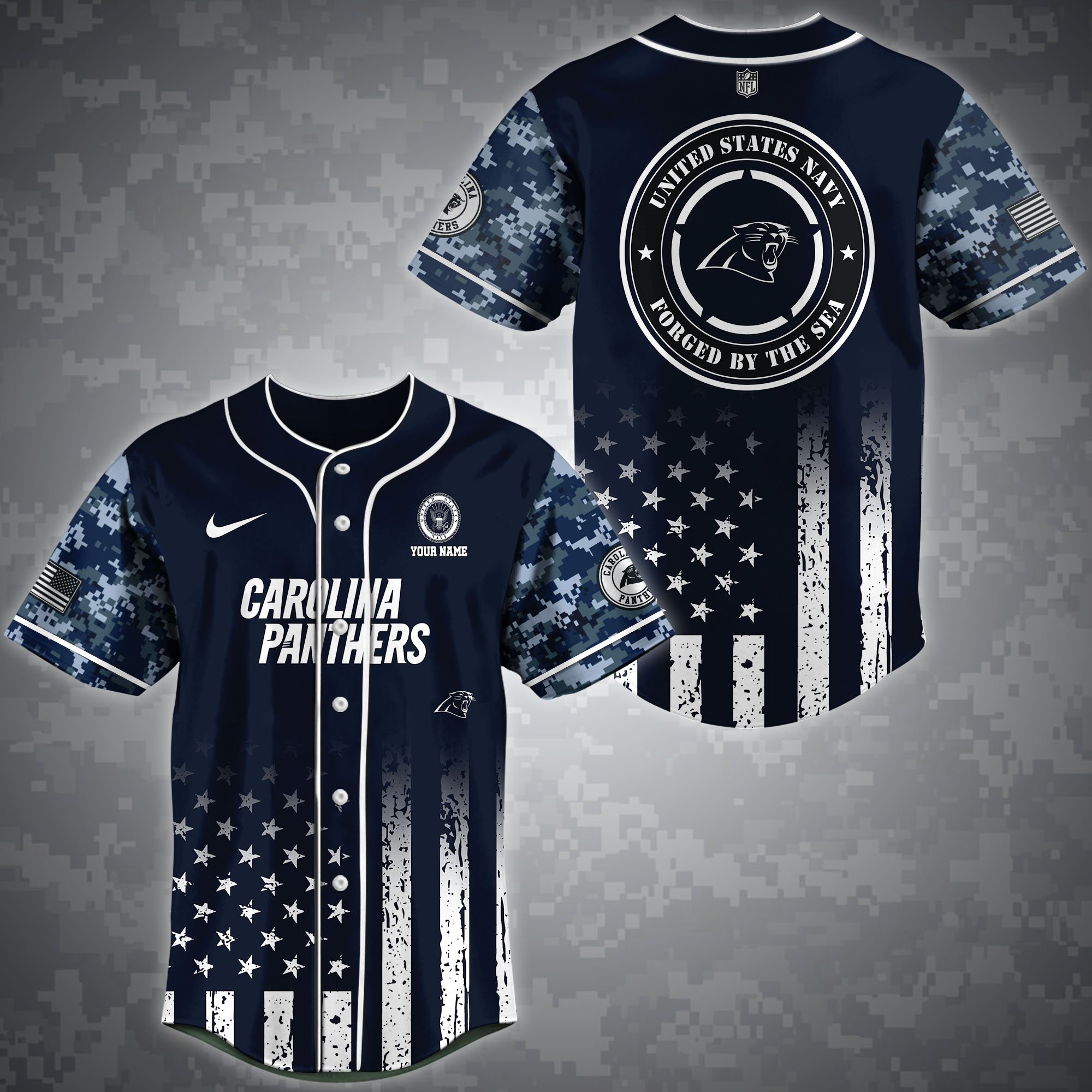 Carolina Panthers Baseball Shirt Custom Name, Sport Team And Navy Shirt, Fan Gifts ETRG-04191943