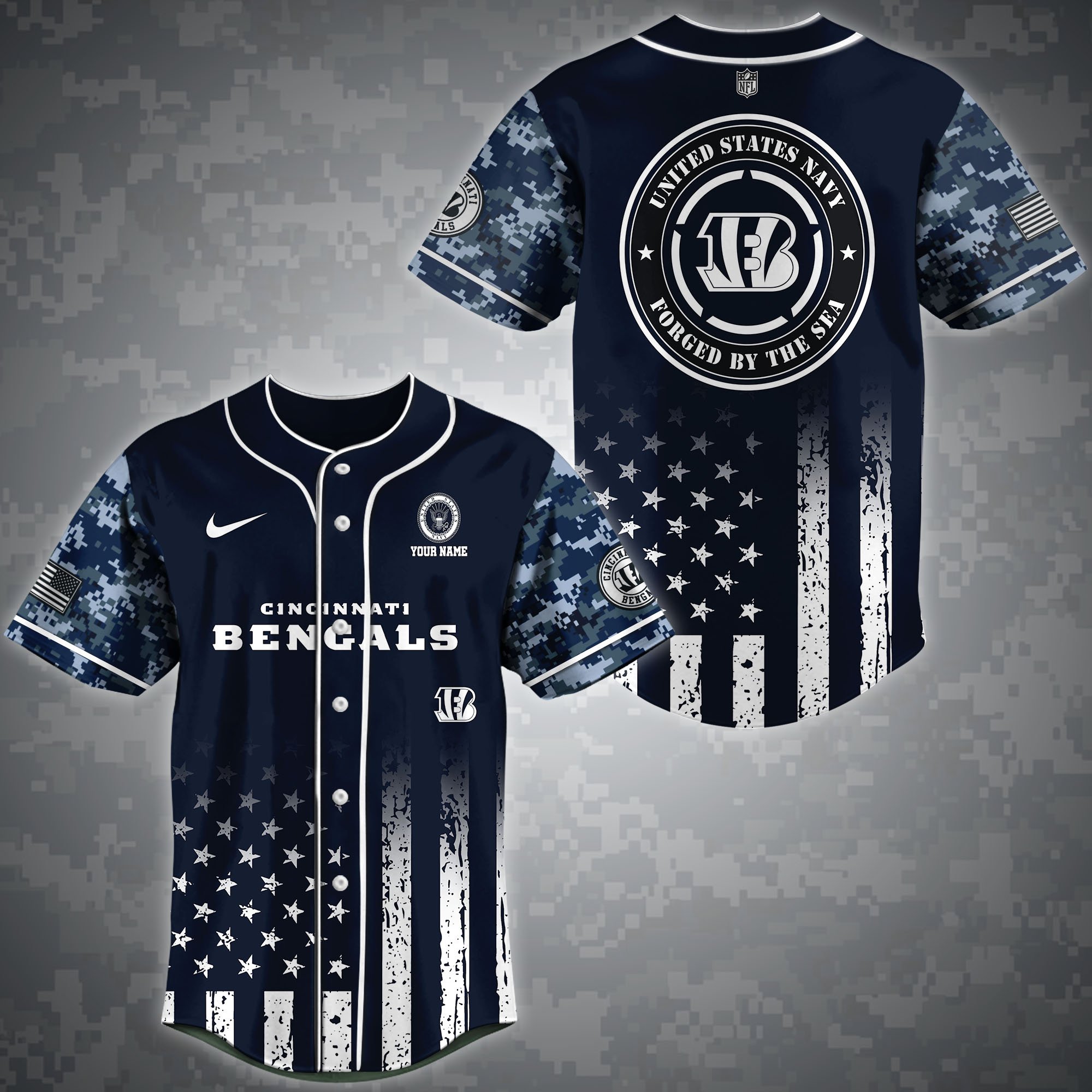 Cincinnati Bengals Baseball Shirt Custom Name, Sport Team And Navy Shirt, Fan Gifts ETRG-04191943