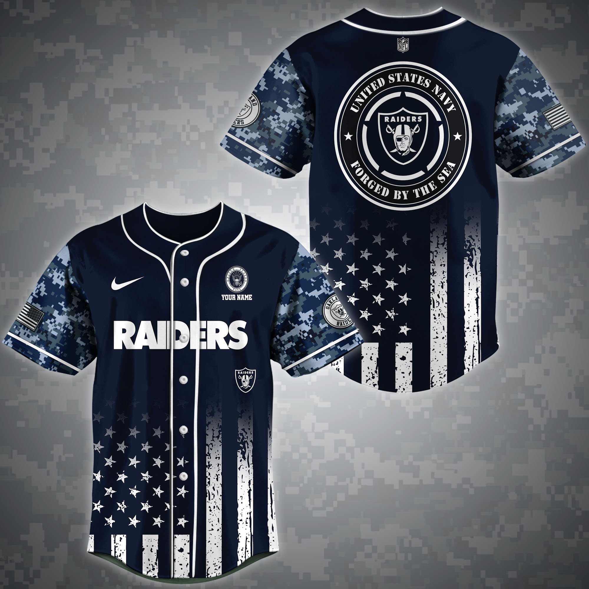 Las Vegas Raiders Baseball Shirt Custom Name, Sport Team And Navy Shirt, Fan Gifts ETRG-04191943