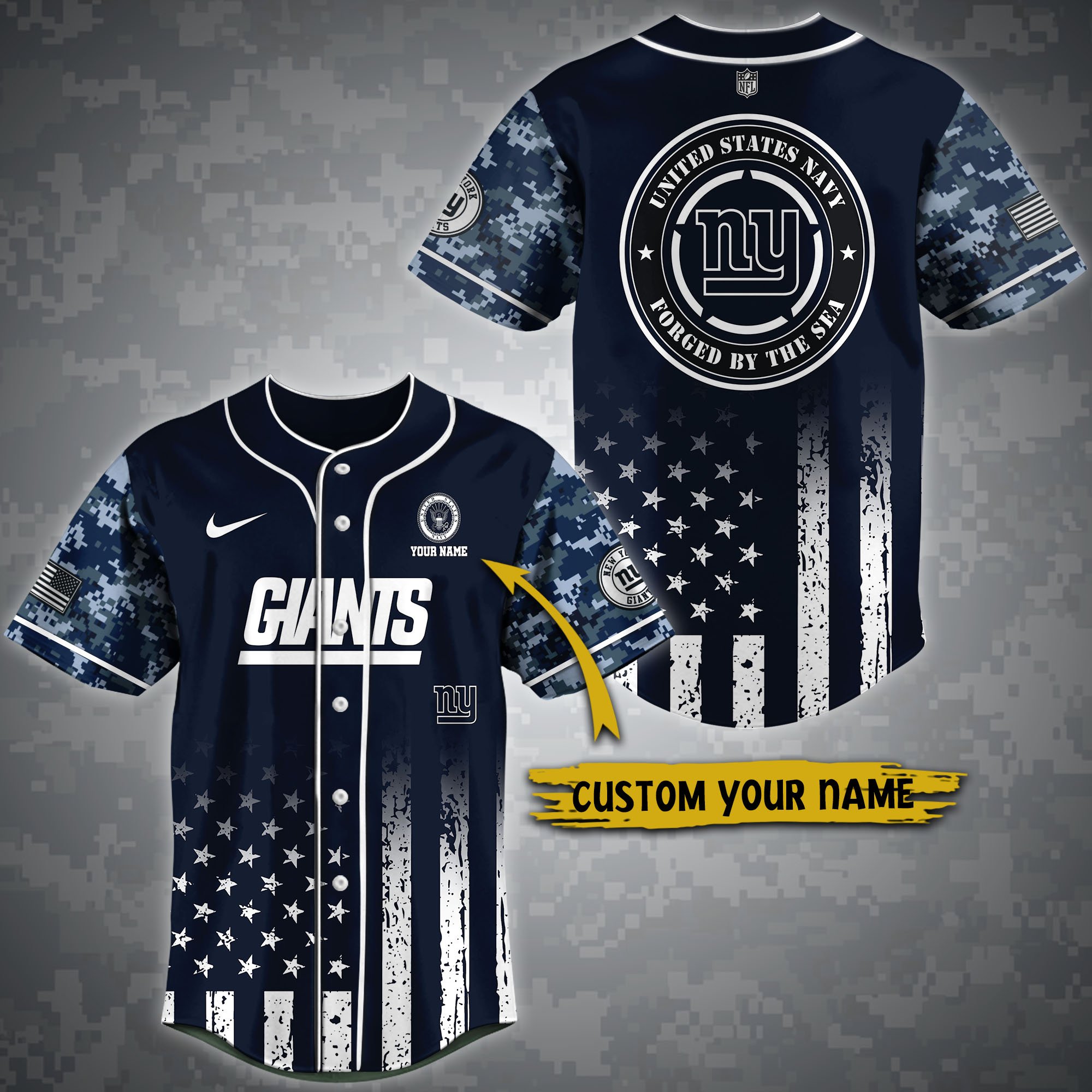 Alternative view of New York Giants Baseball Shirt Custom Name, Sport Team And Navy Shirt, Fan Gifts ETRG-04191943