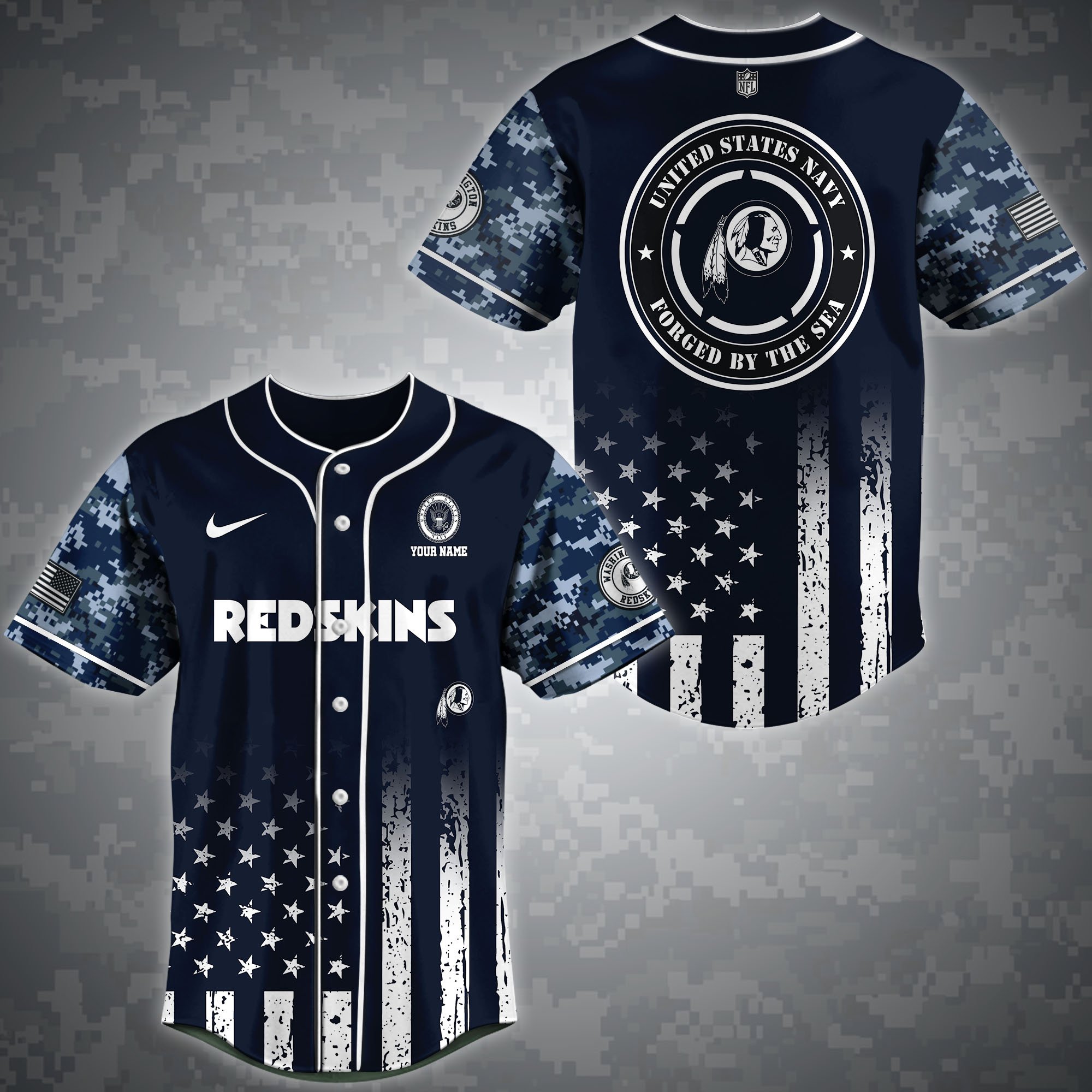Washington Redskins Baseball Shirt Custom Name, Sport Team And Navy Shirt, Fan Gifts ETRG-04191943