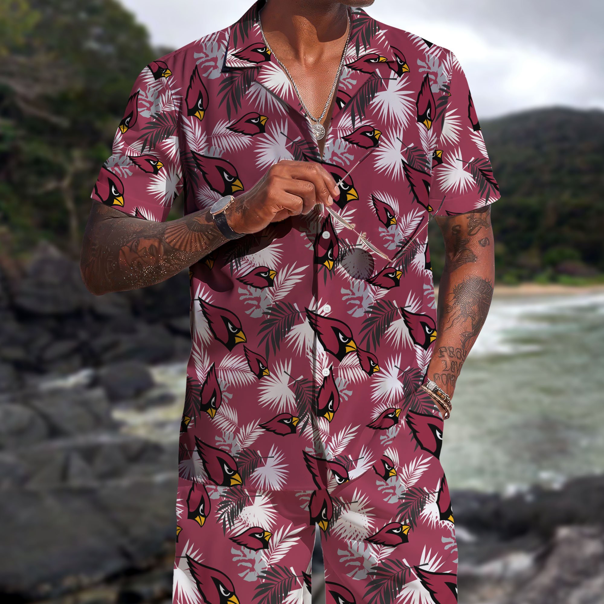 Arizona Cardinals Hawaiian Shorts Set  2025 Version, Hawaiian Shirts, Sports Shorts, Gifts For Fan EHIVM-0204668