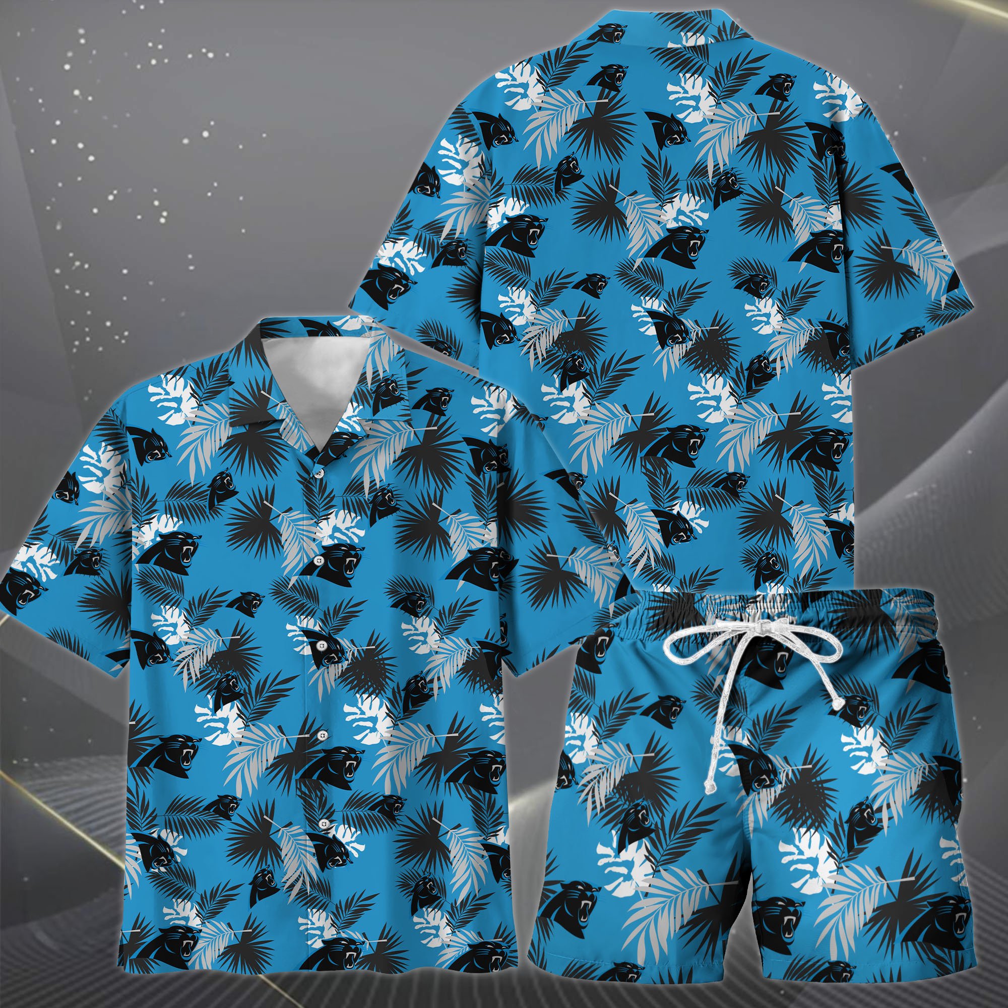 Alternative view of Carolina Panthers Hawaiian Shorts Set  2025 Version, Hawaiian Shirts, Sports Shorts, Gifts For Fan EHIVM-0204668
