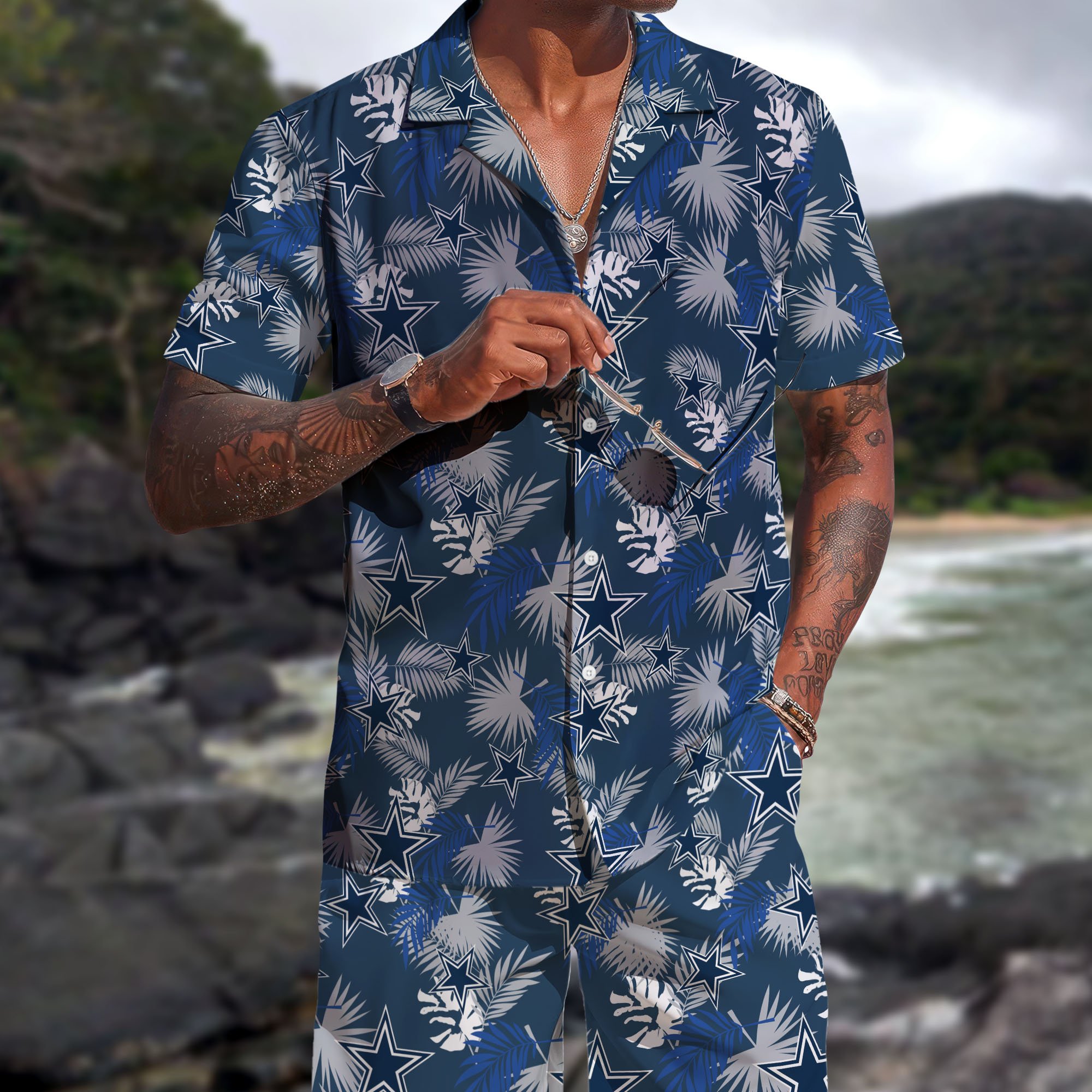 Dallas Cowboys Hawaiian Shorts Set  2025 Version, Hawaiian Shirts, Sports Shorts, Gifts For Fan EHIVM-0204668
