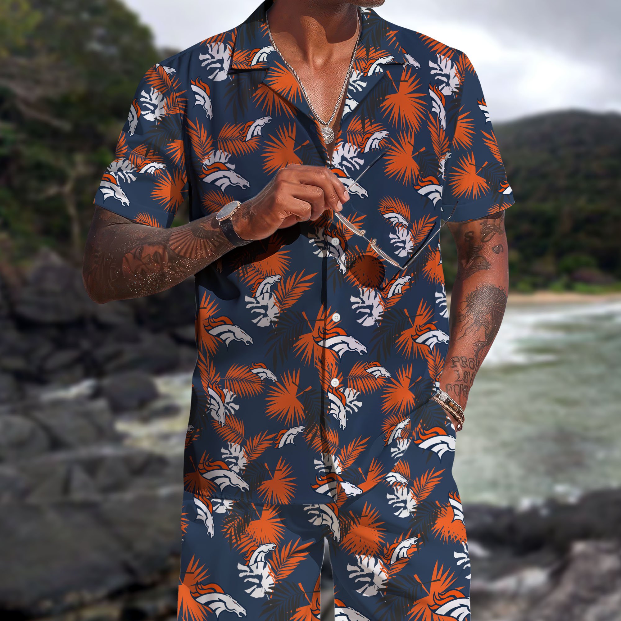 Denver Broncos Hawaiian Shorts Set  2025 Version, Hawaiian Shirts, Sports Shorts, Gifts For Fan EHIVM-0204668