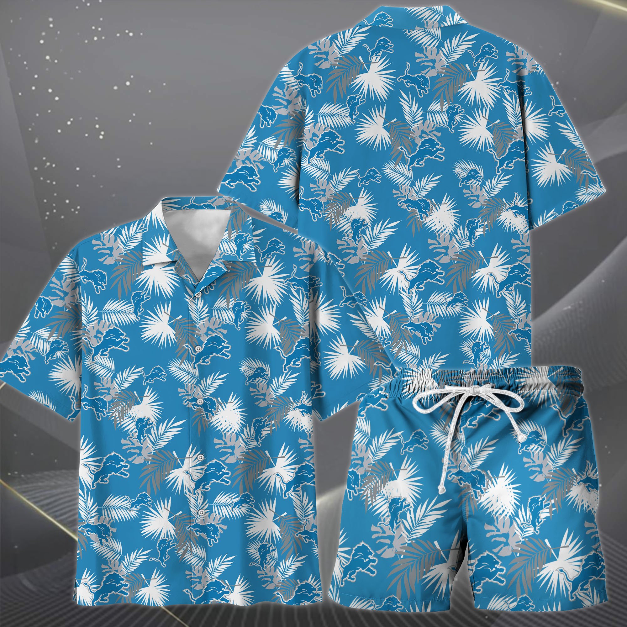 Alternative view of Detroit Lions Hawaiian Shorts Set  2025 Version, Hawaiian Shirts, Sports Shorts, Gifts For Fan EHIVM-0204668
