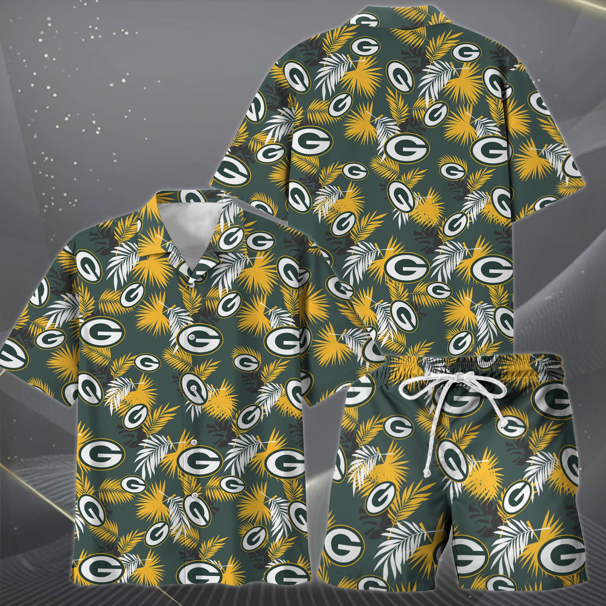 Alternative view of Green Bay Packers Hawaiian Shorts Set  2025 Version, Hawaiian Shirts, Sports Shorts, Gifts For Fan EHIVM-0204668