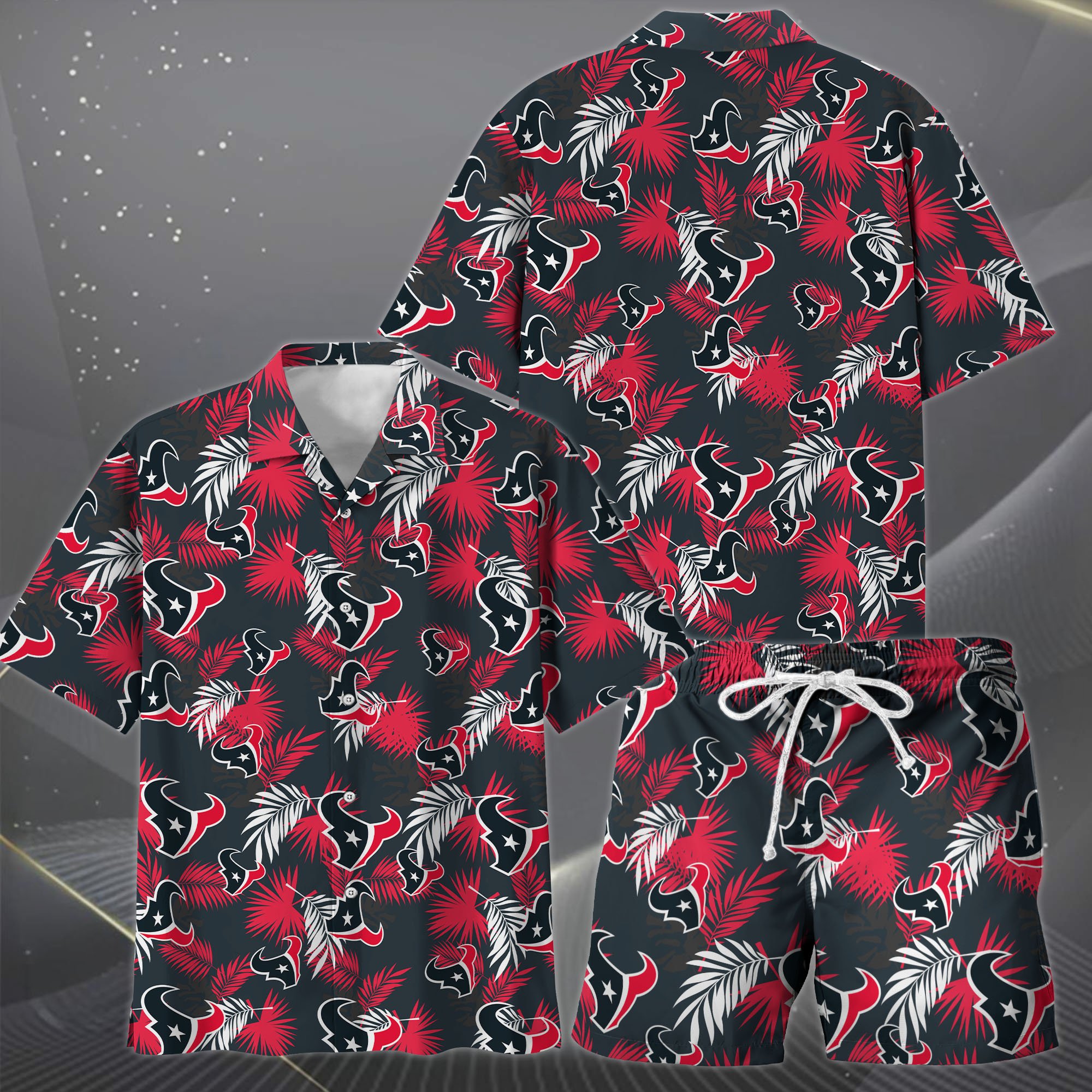 Alternative view of Houston Texans Hawaiian Shorts Set  2025 Version, Hawaiian Shirts, Sports Shorts, Gifts For Fan EHIVM-0204668