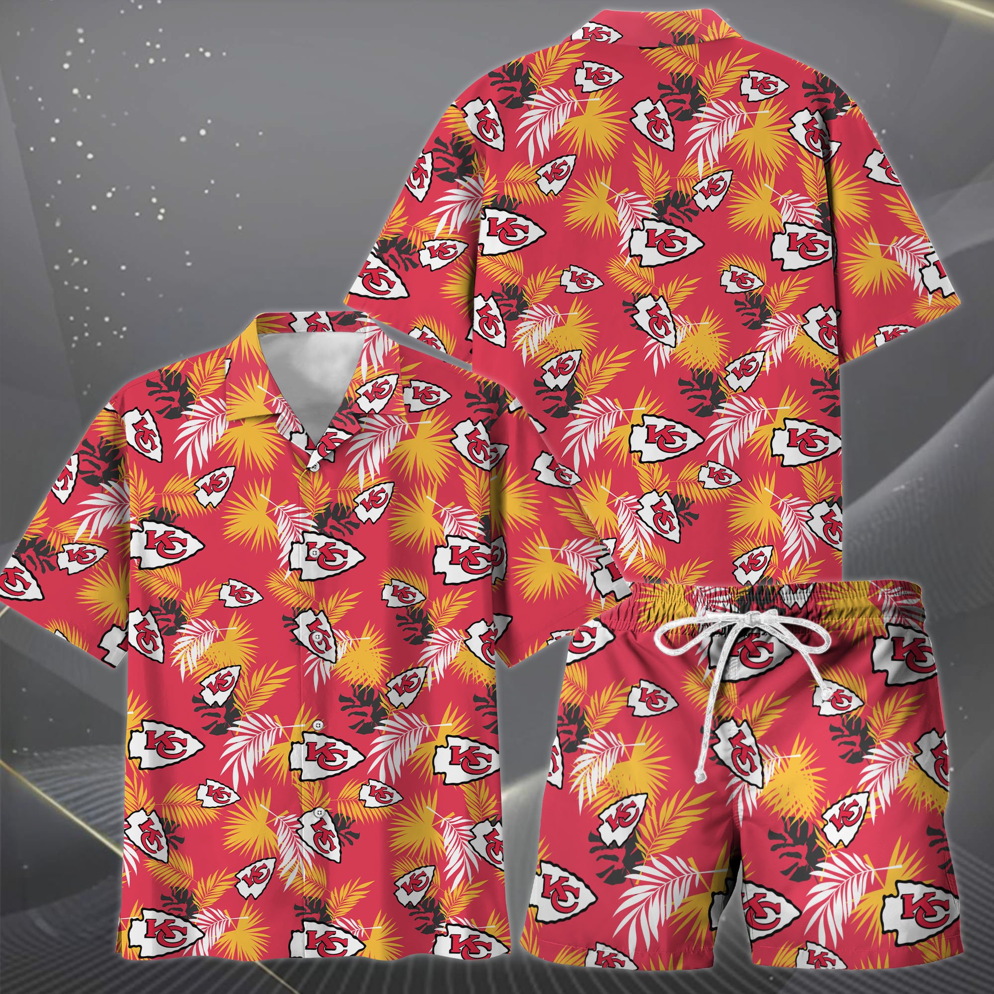Alternative view of Kansas City Chiefs Hawaiian Shorts Set  2025 Version, Hawaiian Shirts, Sports Shorts, Gifts For Fan EHIVM-0204668