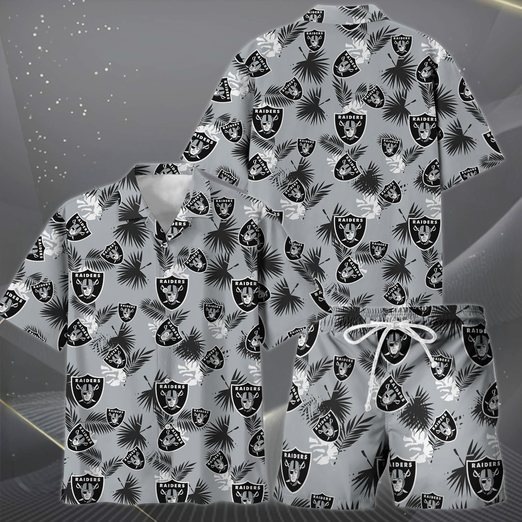 Alternative view of Las Vegas Raiders Hawaiian Shorts Set  2025 Version, Hawaiian Shirts, Sports Shorts, Gifts For Fan EHIVM-0204668