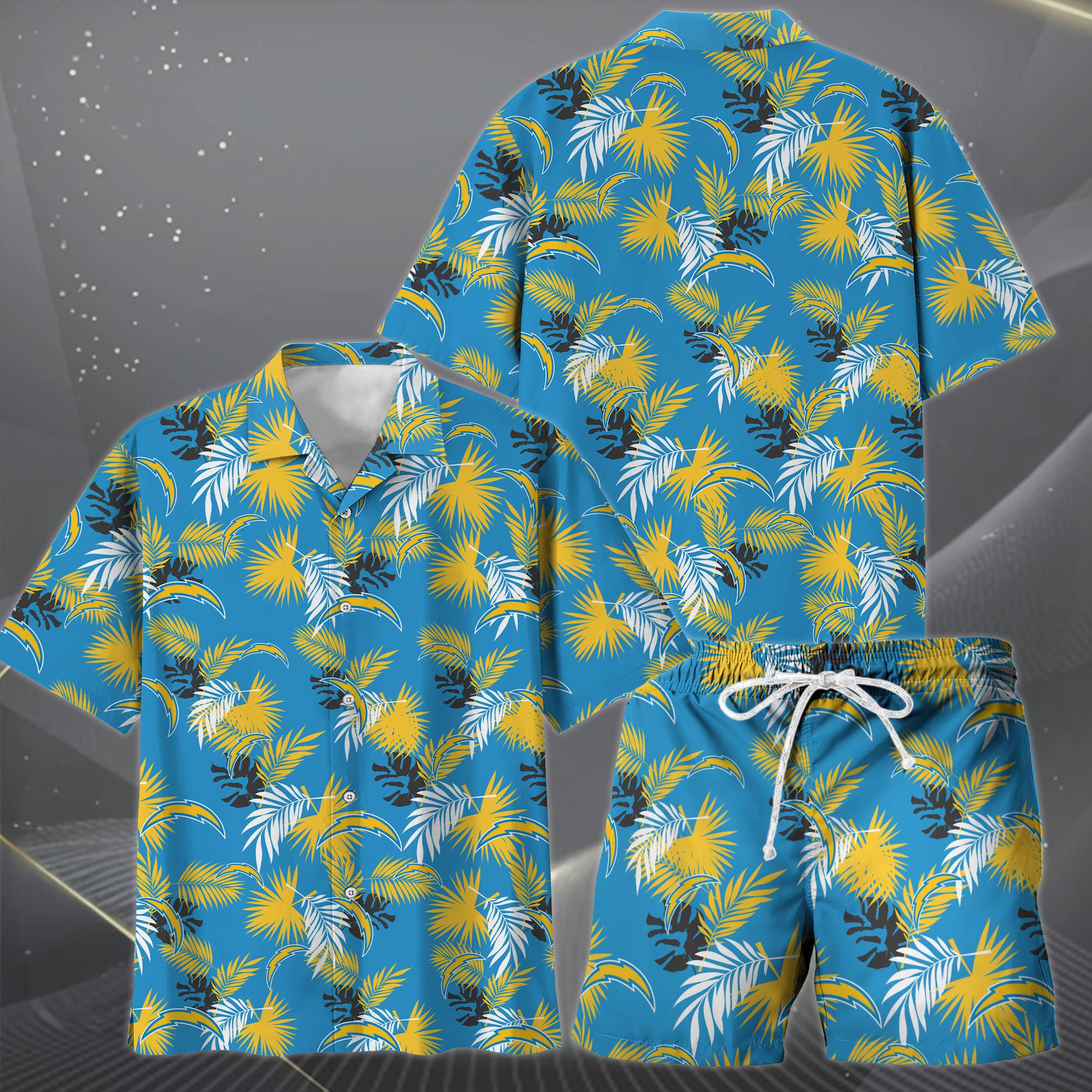 Alternative view of Los Angeles Chargers Hawaiian Shorts Set  2025 Version, Hawaiian Shirts, Sports Shorts, Gifts For Fan EHIVM-0204668