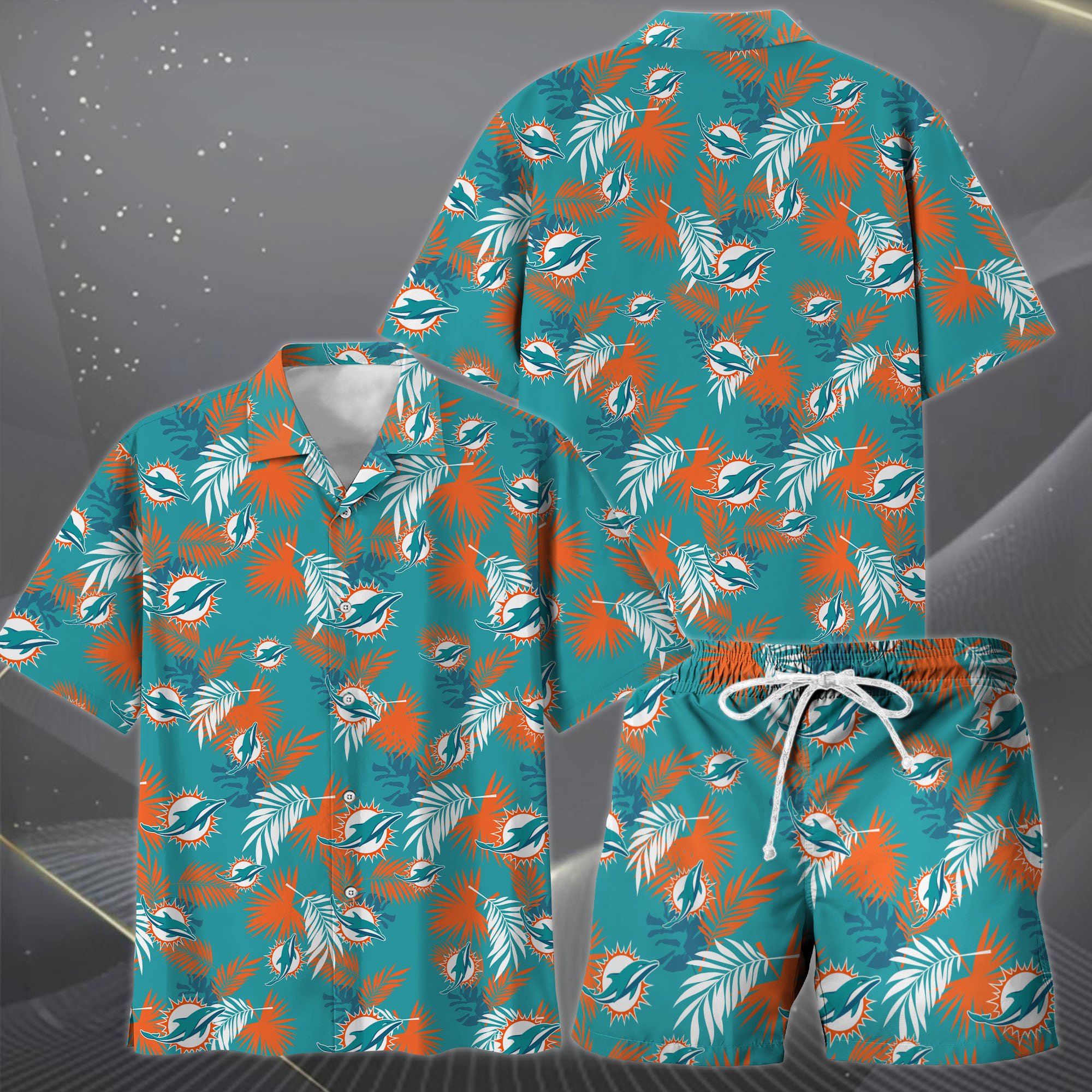 Alternative view of Miami Dolphins Hawaiian Shorts Set  2025 Version, Hawaiian Shirts, Sports Shorts, Gifts For Fan EHIVM-0204668