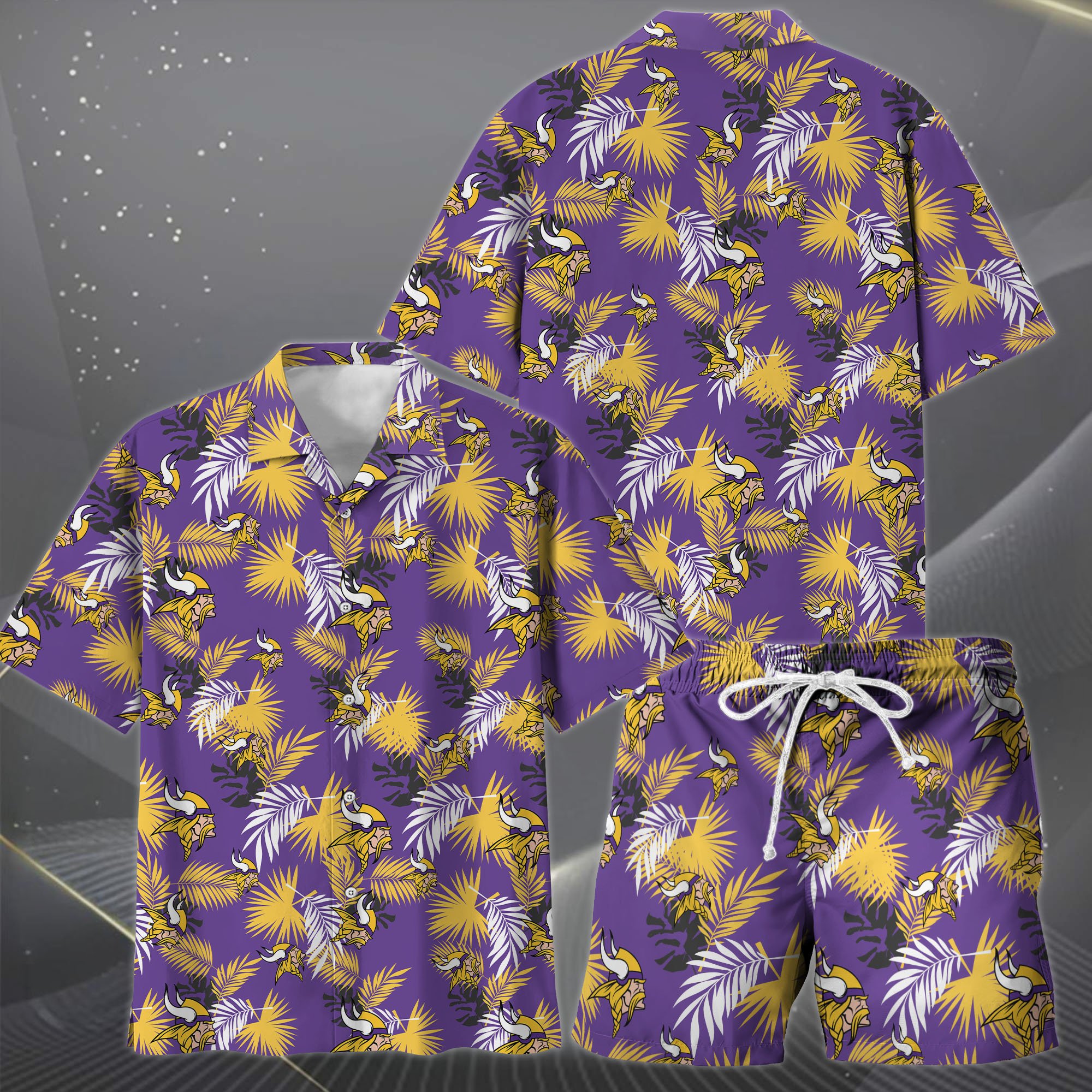 Alternative view of Minnesota Vikings Hawaiian Shorts Set  2025 Version, Hawaiian Shirts, Sports Shorts, Gifts For Fan EHIVM-0204668