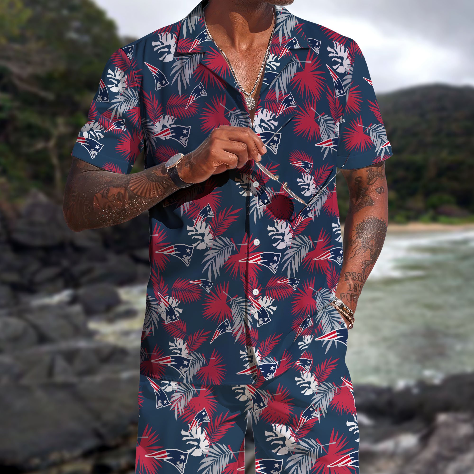 New England Patriots Hawaiian Shorts Set  2025 Version, Hawaiian Shirts, Sports Shorts, Gifts For Fan EHIVM-0204668