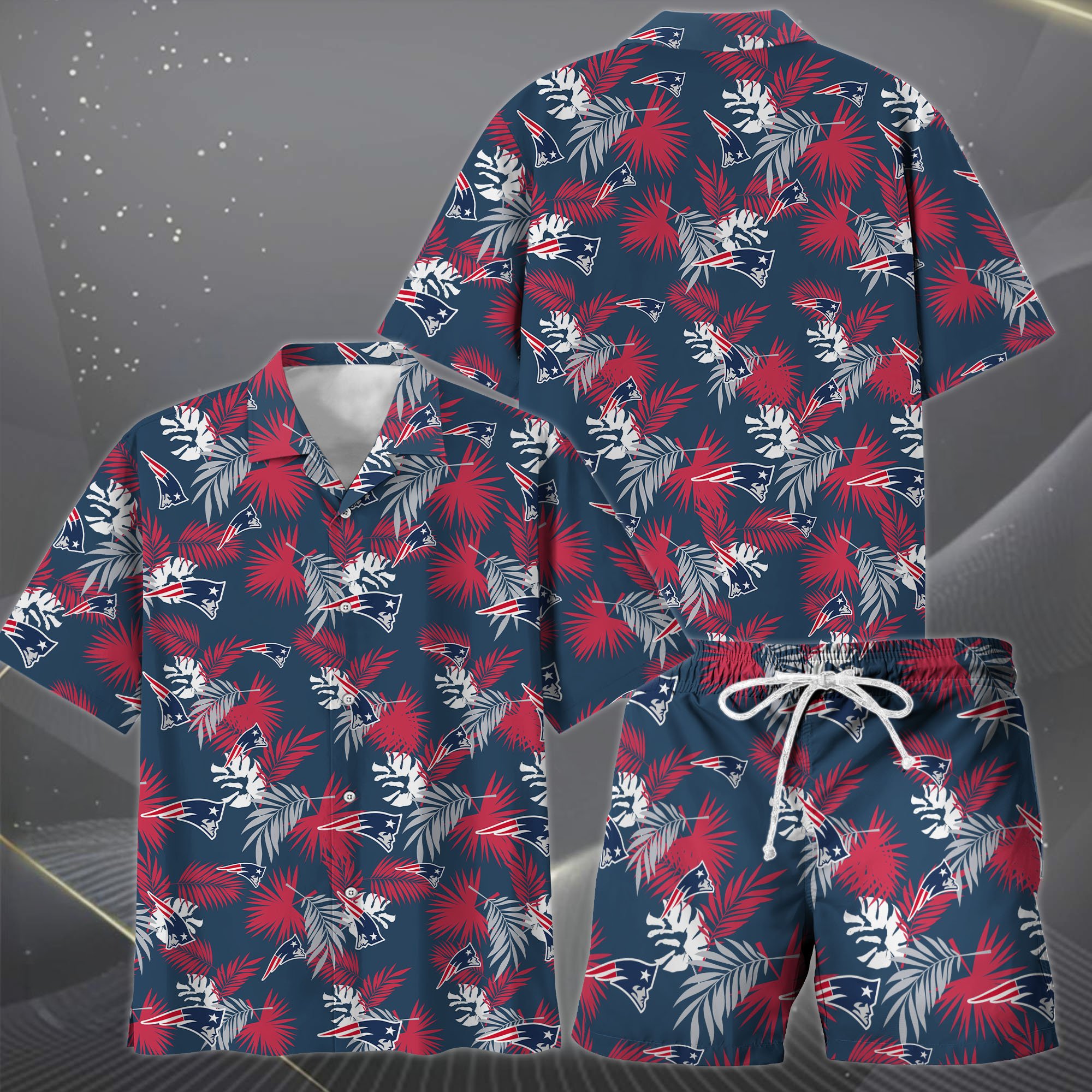 Alternative view of New England Patriots Hawaiian Shorts Set  2025 Version, Hawaiian Shirts, Sports Shorts, Gifts For Fan EHIVM-0204668