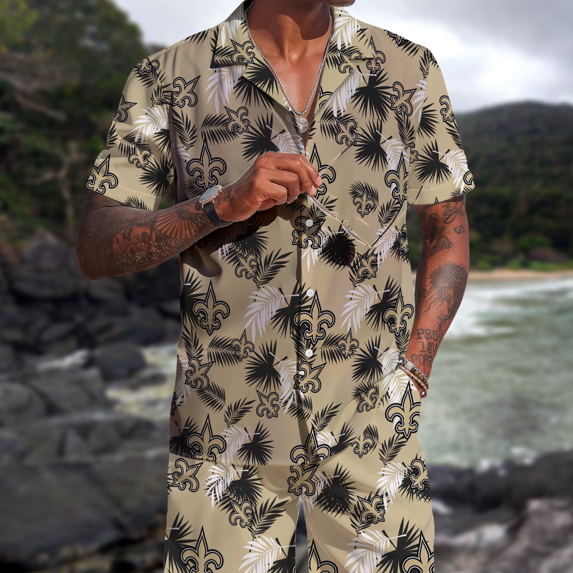 New Orleans Saints Hawaiian Shorts Set  2025 Version, Hawaiian Shirts, Sports Shorts, Gifts For Fan EHIVM-0204668