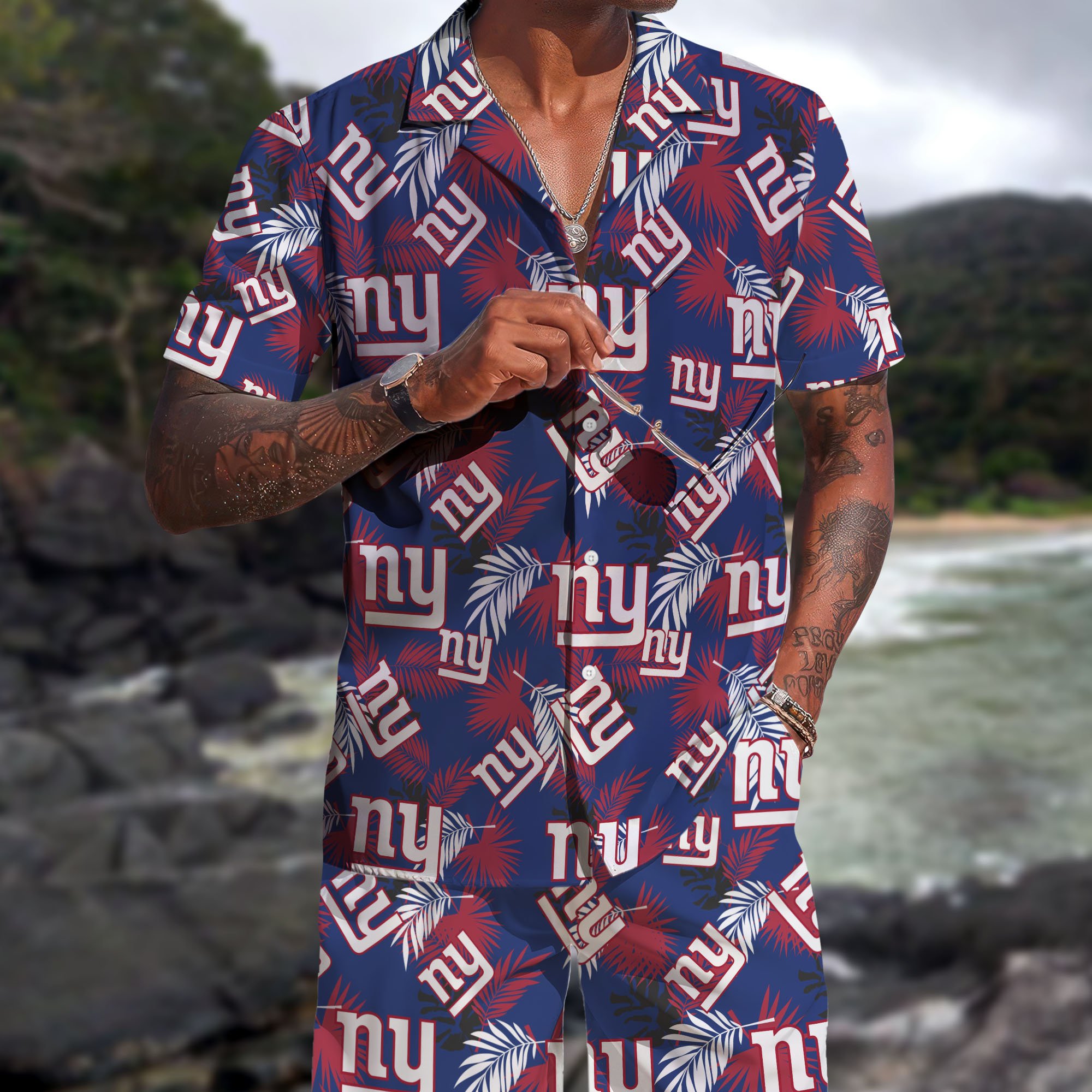 New York Giants Hawaiian Shorts Set  2025 Version, Hawaiian Shirts, Sports Shorts, Gifts For Fan EHIVM-0204668