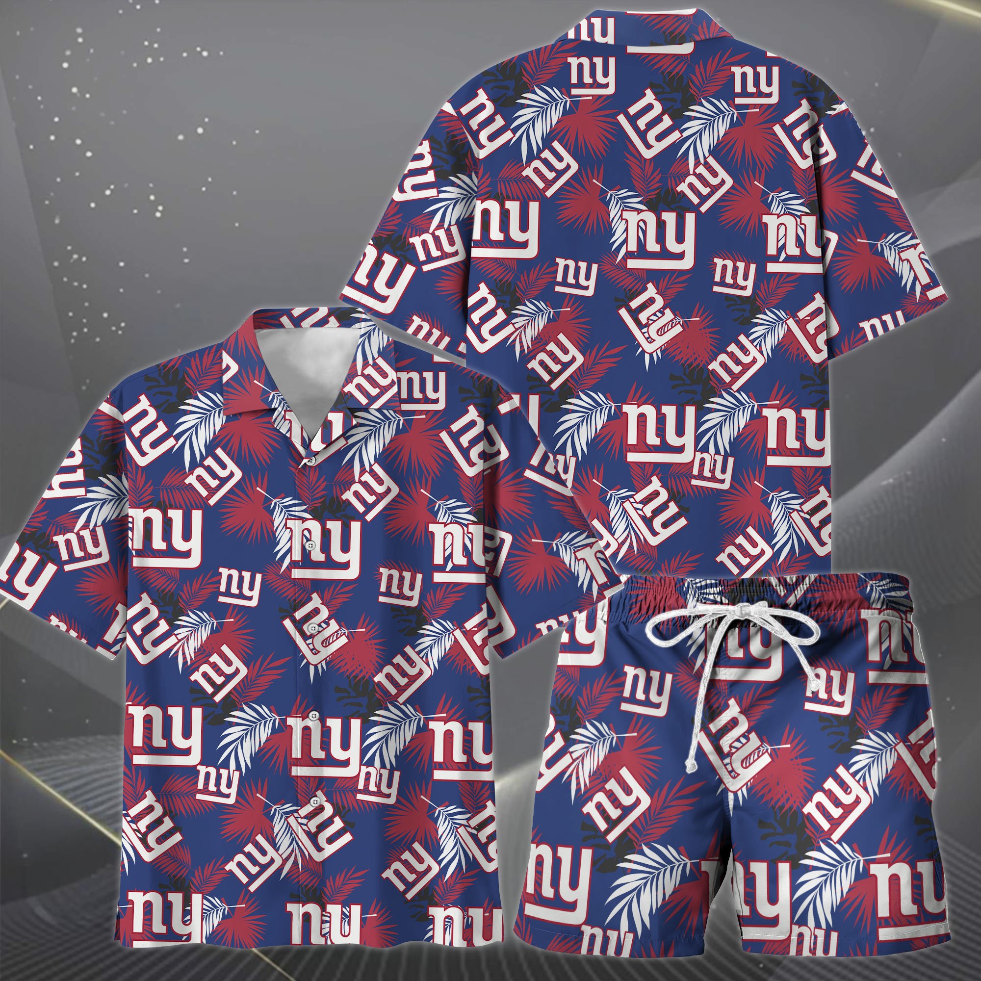 Alternative view of New York Giants Hawaiian Shorts Set  2025 Version, Hawaiian Shirts, Sports Shorts, Gifts For Fan EHIVM-0204668