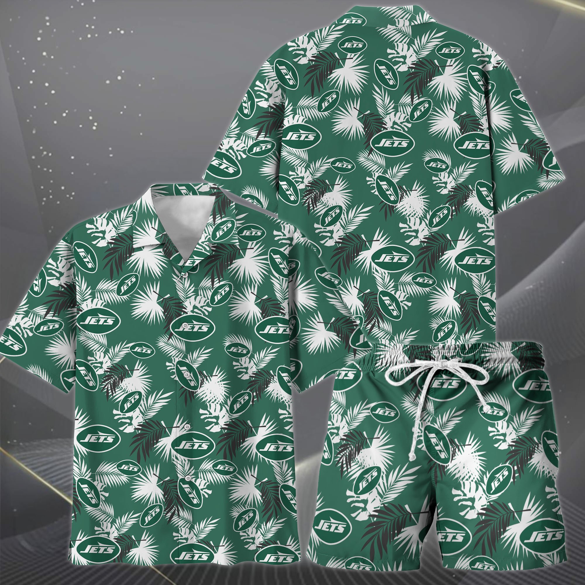 Alternative view of New York Jets Hawaiian Shorts Set  2025 Version, Hawaiian Shirts, Sports Shorts, Gifts For Fan EHIVM-0204668