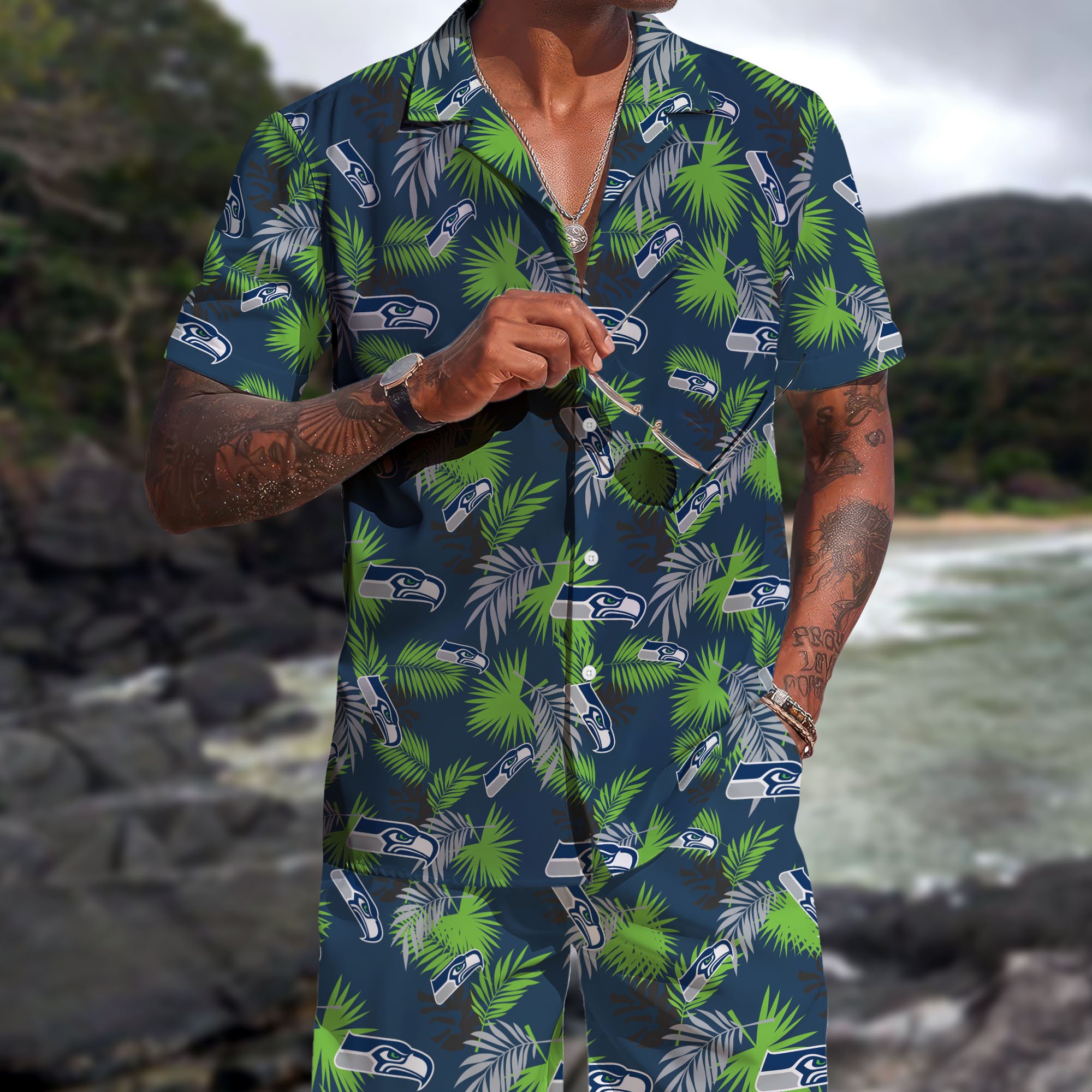 Seattle Seahawks Hawaiian Shorts Set  2025 Version, Hawaiian Shirts, Sports Shorts, Gifts For Fan EHIVM-0204668