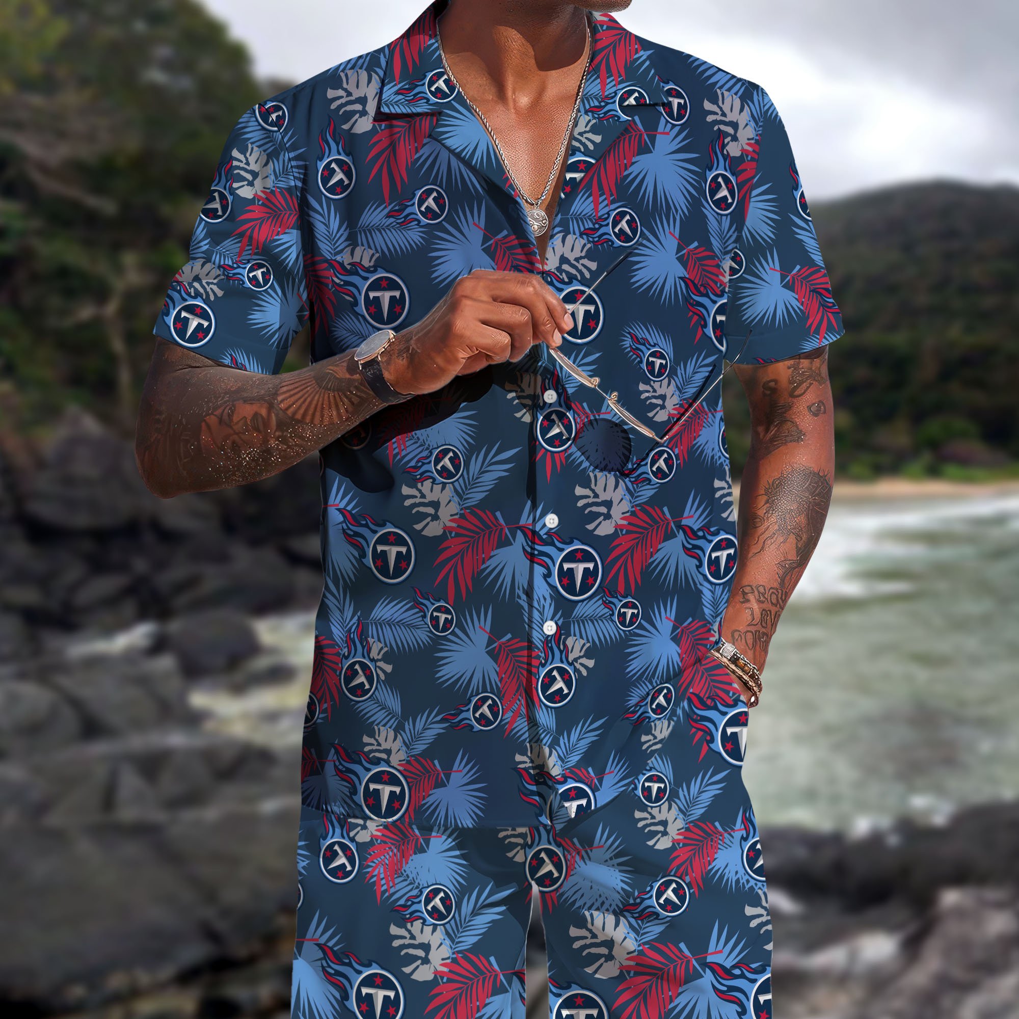 Tennessee Titans Hawaiian Shorts Set  2025 Version, Hawaiian Shirts, Sports Shorts, Gifts For Fan EHIVM-0204668