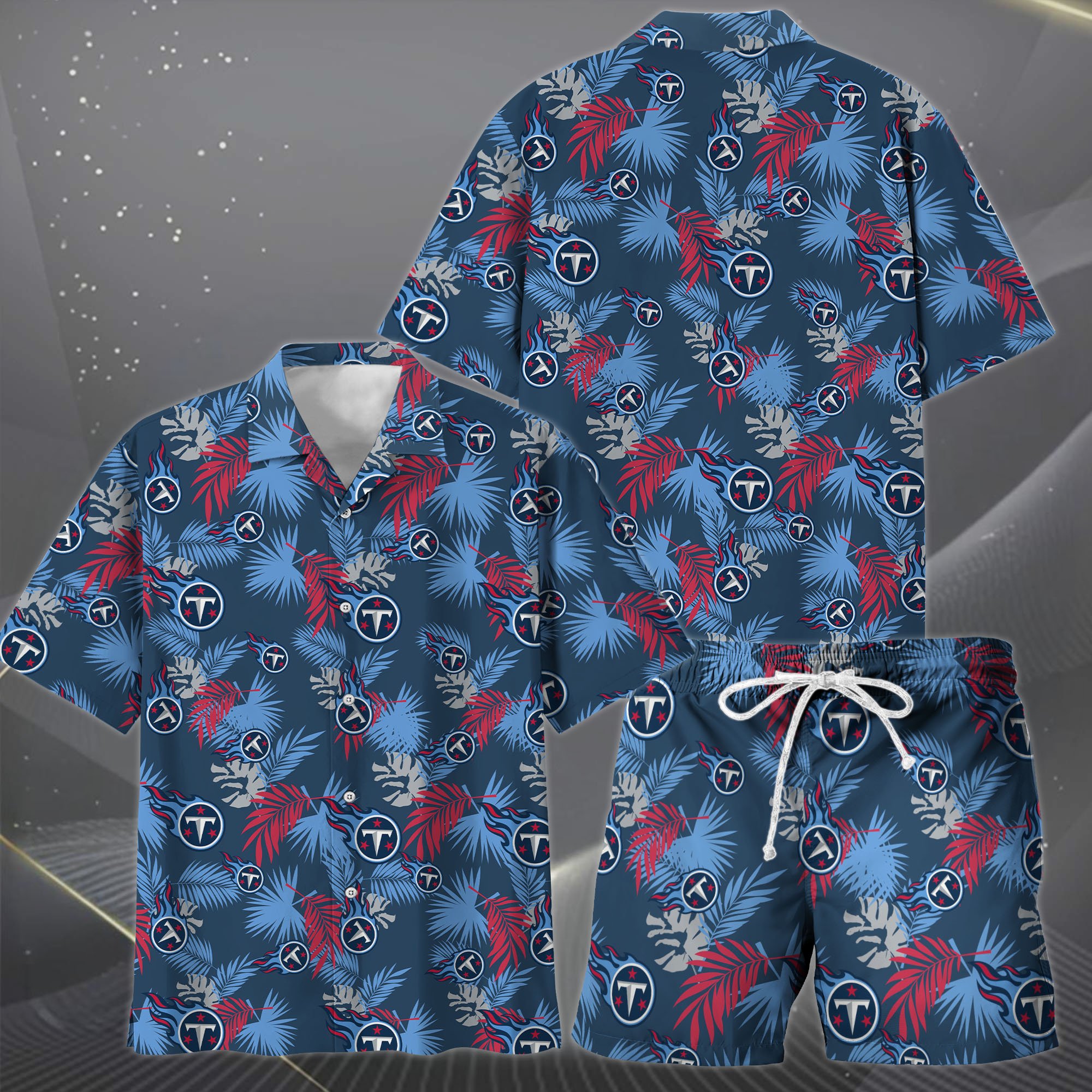 Alternative view of Tennessee Titans Hawaiian Shorts Set  2025 Version, Hawaiian Shirts, Sports Shorts, Gifts For Fan EHIVM-0204668