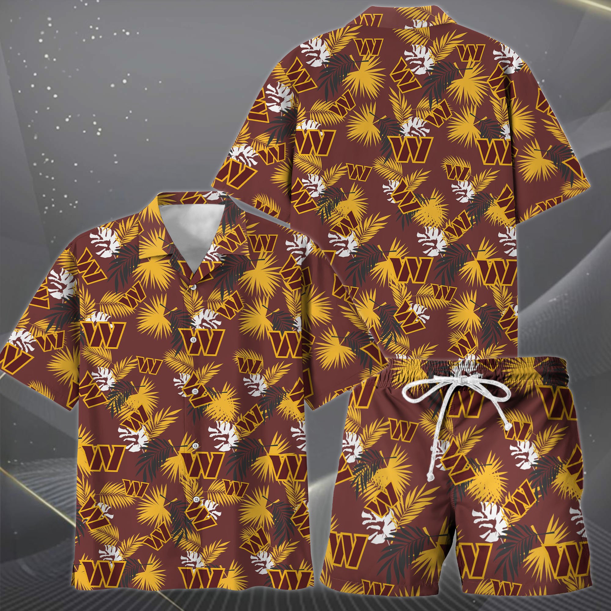 Alternative view of Washington Commanders Hawaiian Shorts Set  2025 Version, Hawaiian Shirts, Sports Shorts, Gifts For Fan EHIVM-0204668