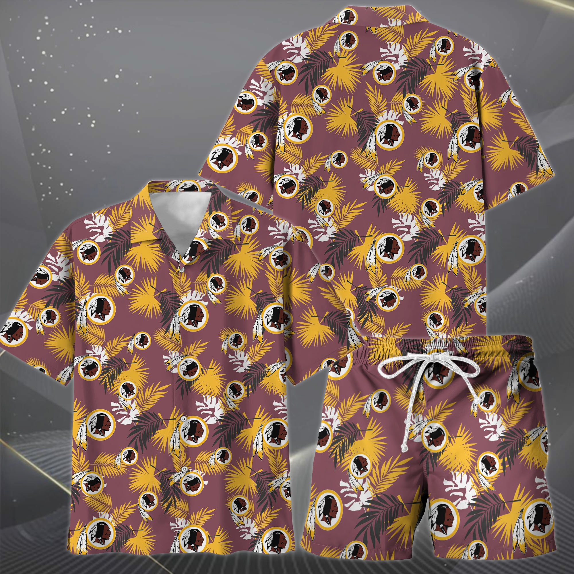 Alternative view of Washington Redskins Hawaiian Shorts Set  2025 Version, Hawaiian Shirts, Sports Shorts, Gifts For Fan EHIVM-0204668