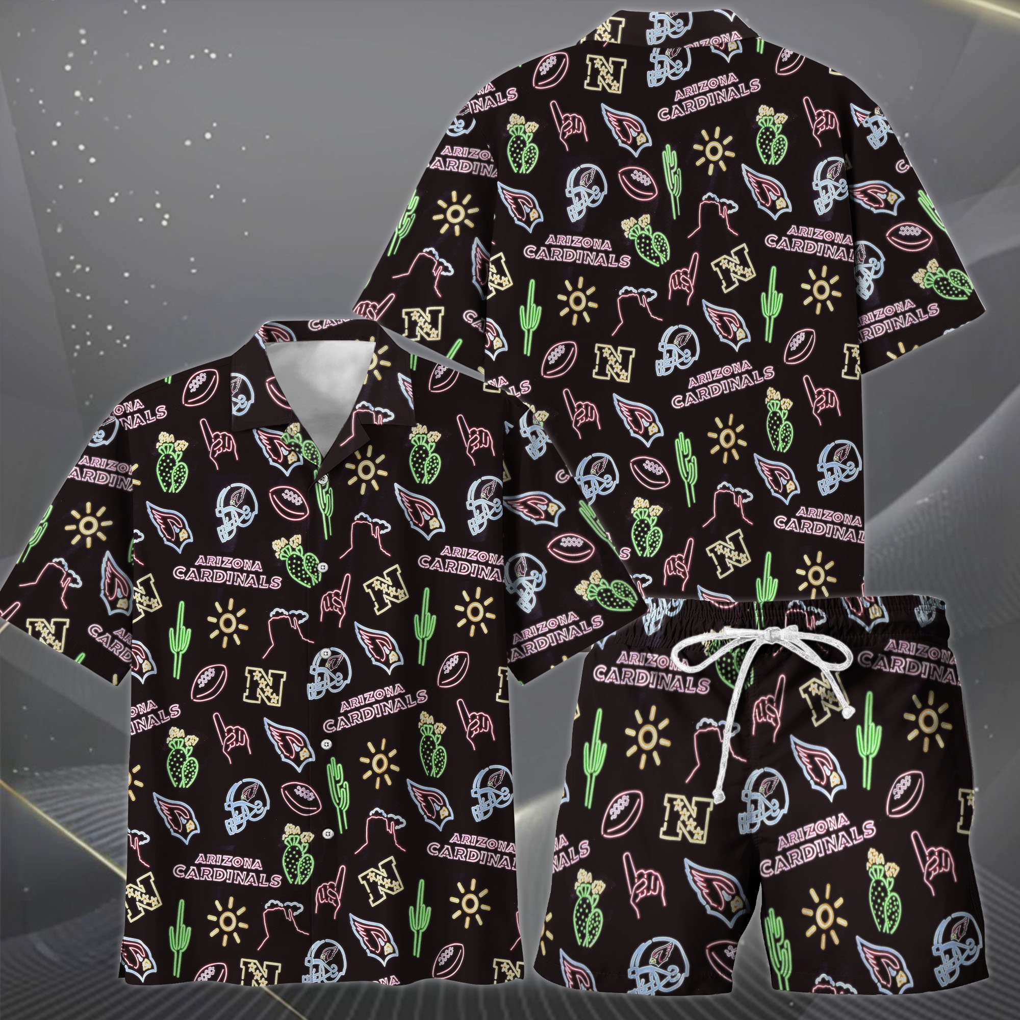 Alternative view of Arizona Cardinals Hawaiian Shorts Set  2025 Version, Hawaiian Shirts, Sports Shorts, Gifts For Fan EHIVM-03281511
