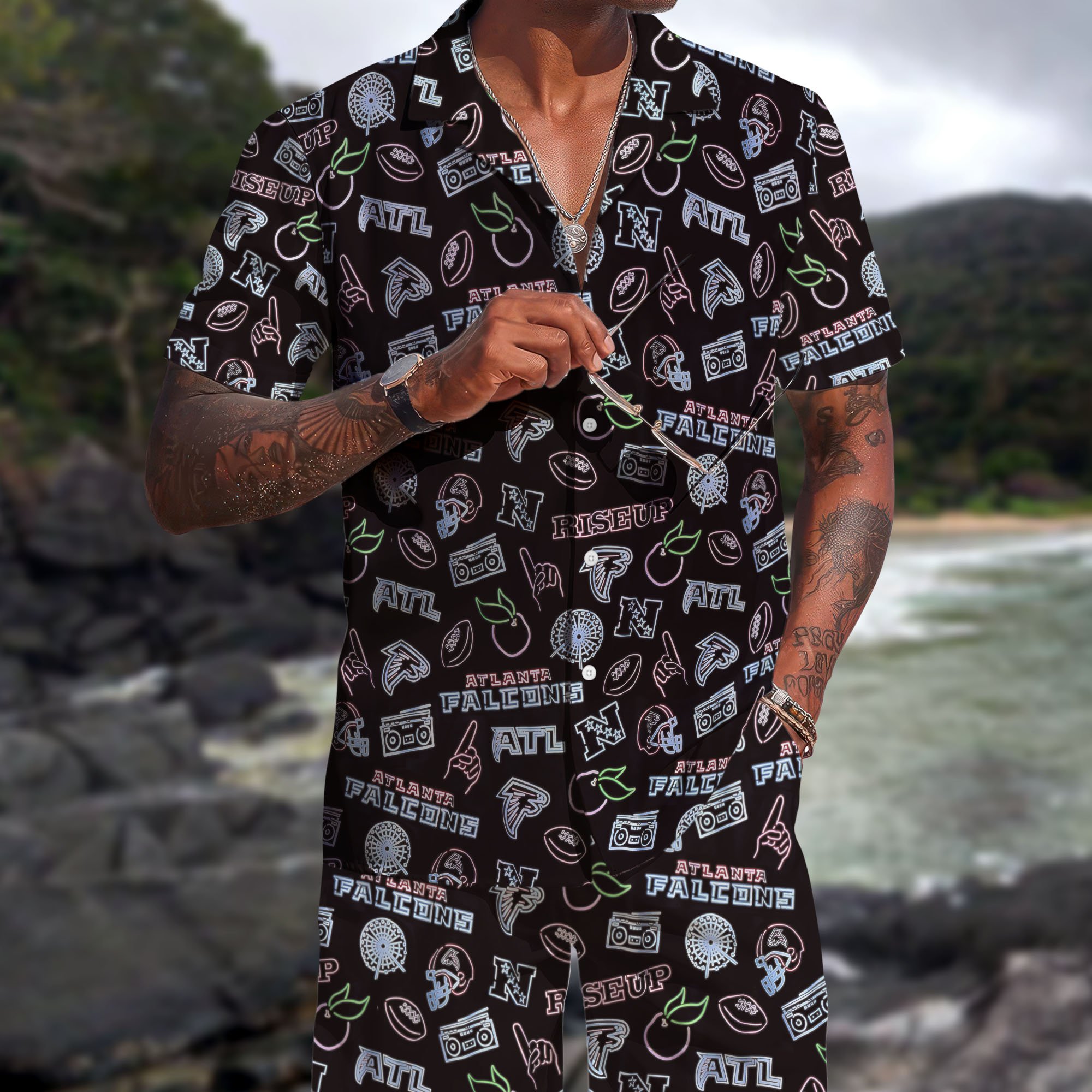 Atlanta Falcons Hawaiian Shorts Set  2025 Version, Hawaiian Shirts, Sports Shorts, Gifts For Fan EHIVM-03281511