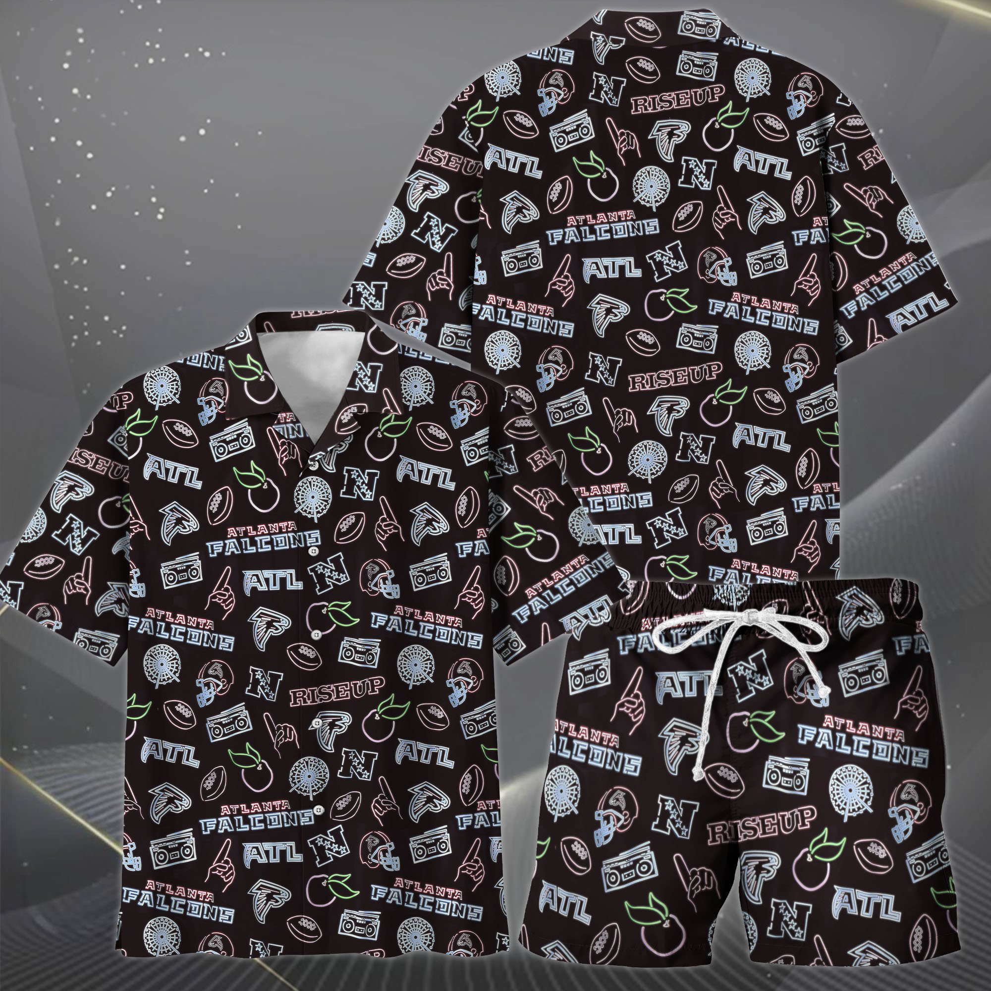 Alternative view of Atlanta Falcons Hawaiian Shorts Set  2025 Version, Hawaiian Shirts, Sports Shorts, Gifts For Fan EHIVM-03281511