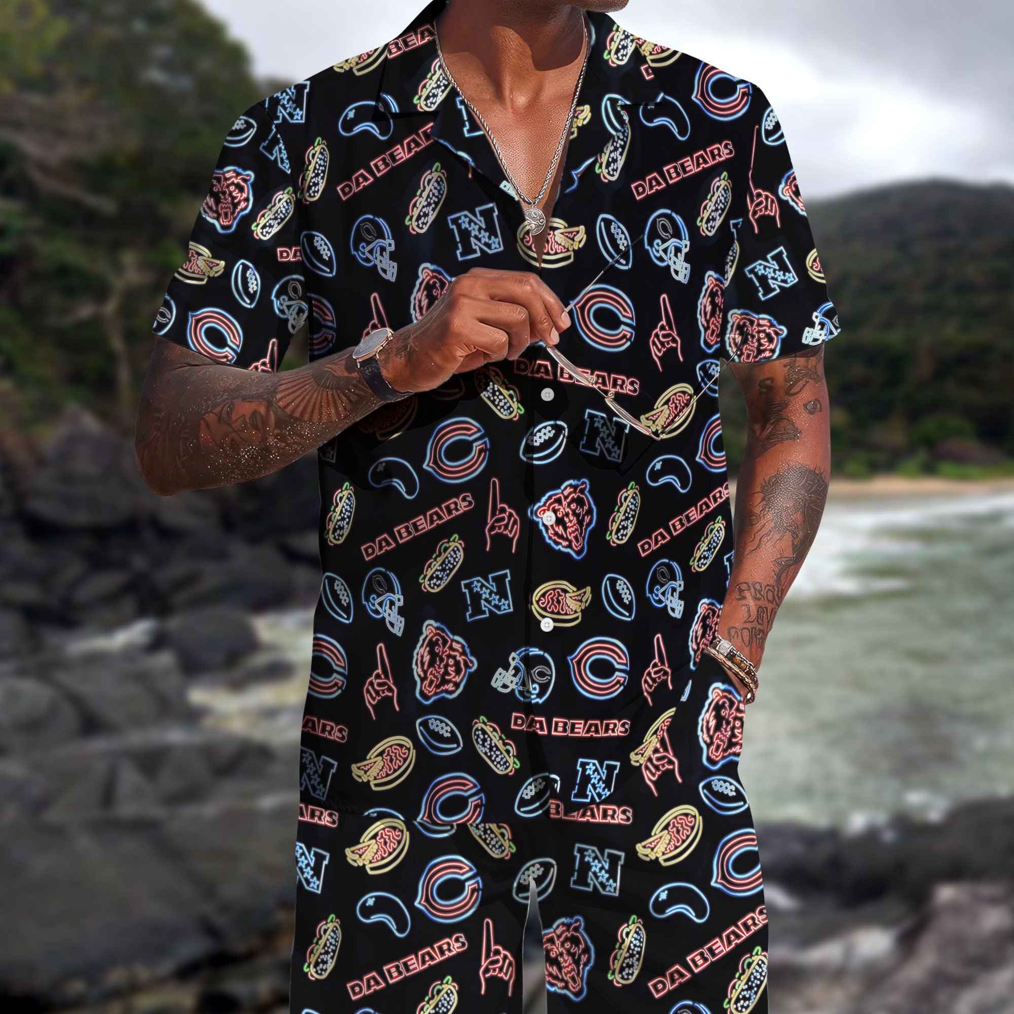 Chicago Bears Hawaiian Shorts Set  2025 Version, Hawaiian Shirts, Sports Shorts, Gifts For Fan EHIVM-03281511