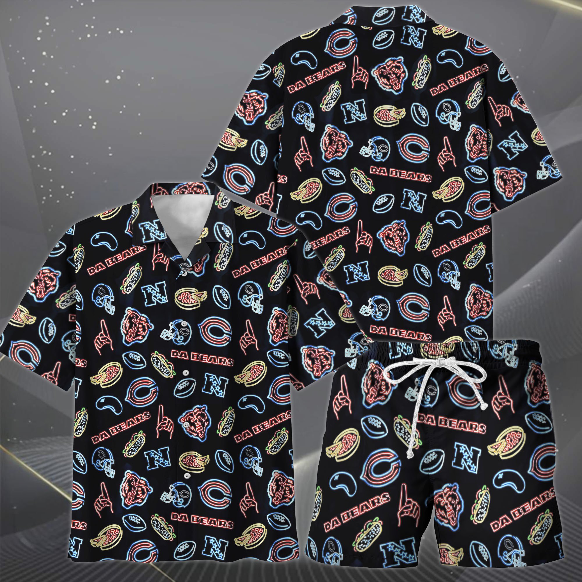 Alternative view of Chicago Bears Hawaiian Shorts Set  2025 Version, Hawaiian Shirts, Sports Shorts, Gifts For Fan EHIVM-03281511