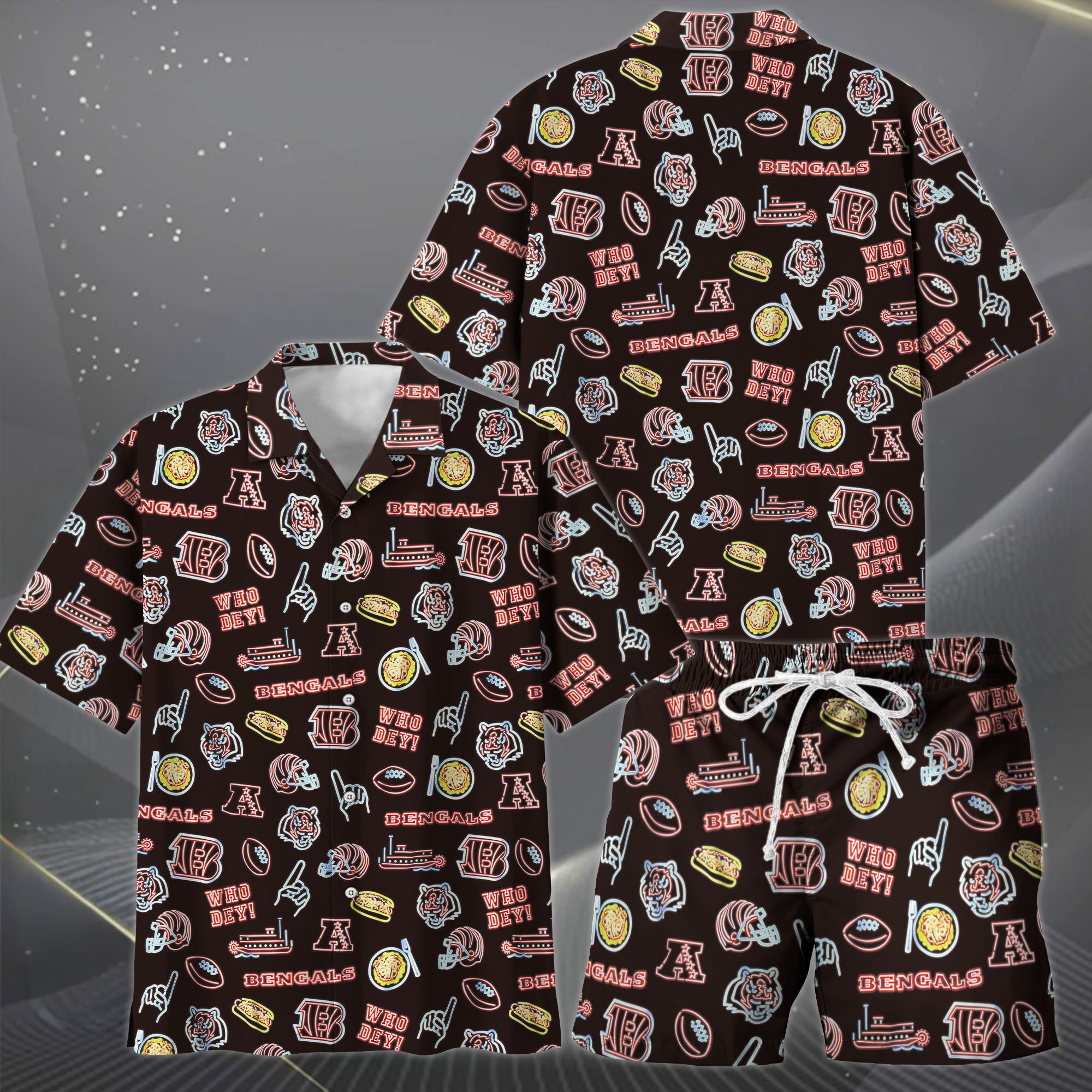 Alternative view of Cincinnati Bengals Hawaiian Shorts Set  2025 Version, Hawaiian Shirts, Sports Shorts, Gifts For Fan EHIVM-03281511