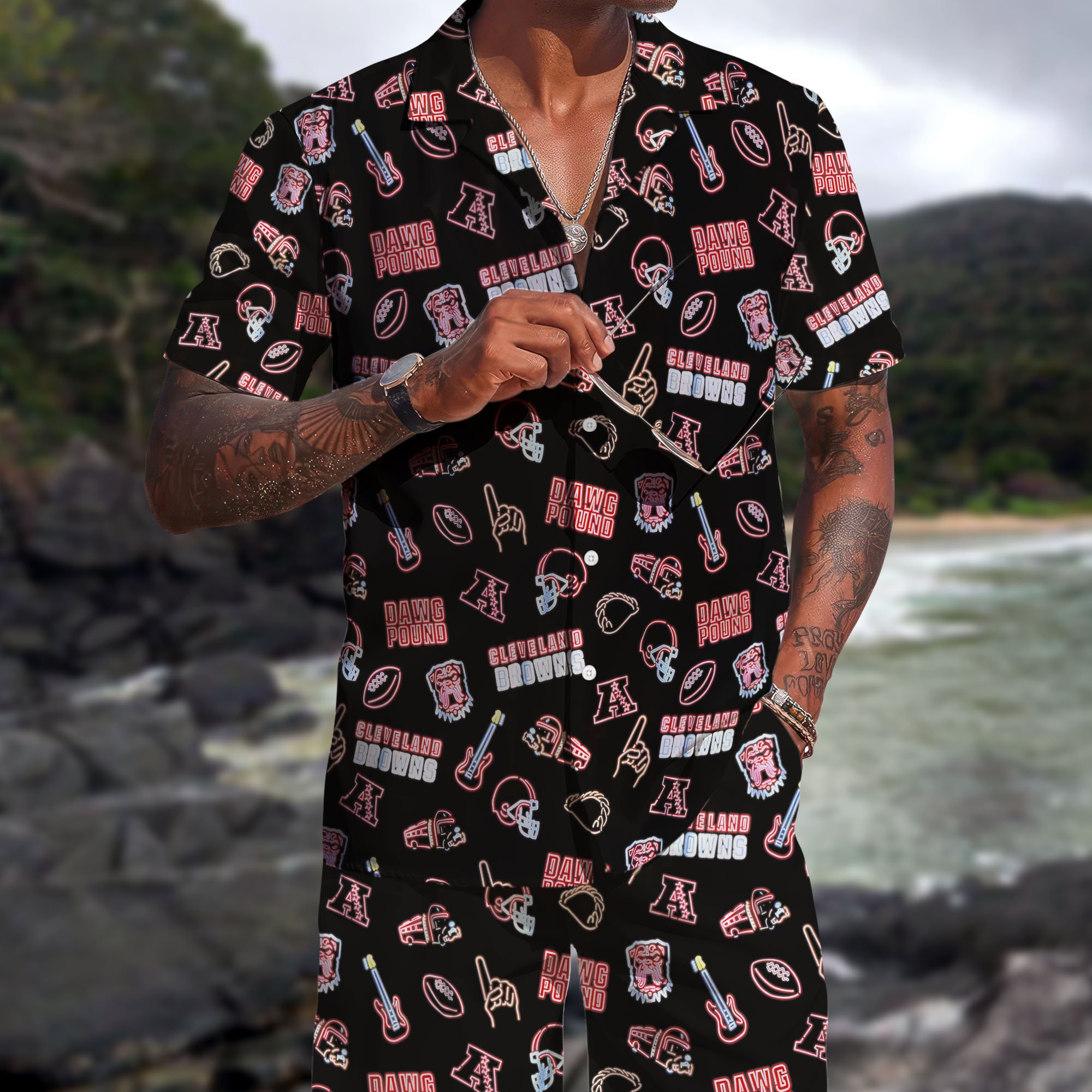 Cleveland Browns Hawaiian Shorts Set  2025 Version, Hawaiian Shirts, Sports Shorts, Gifts For Fan EHIVM-03281511