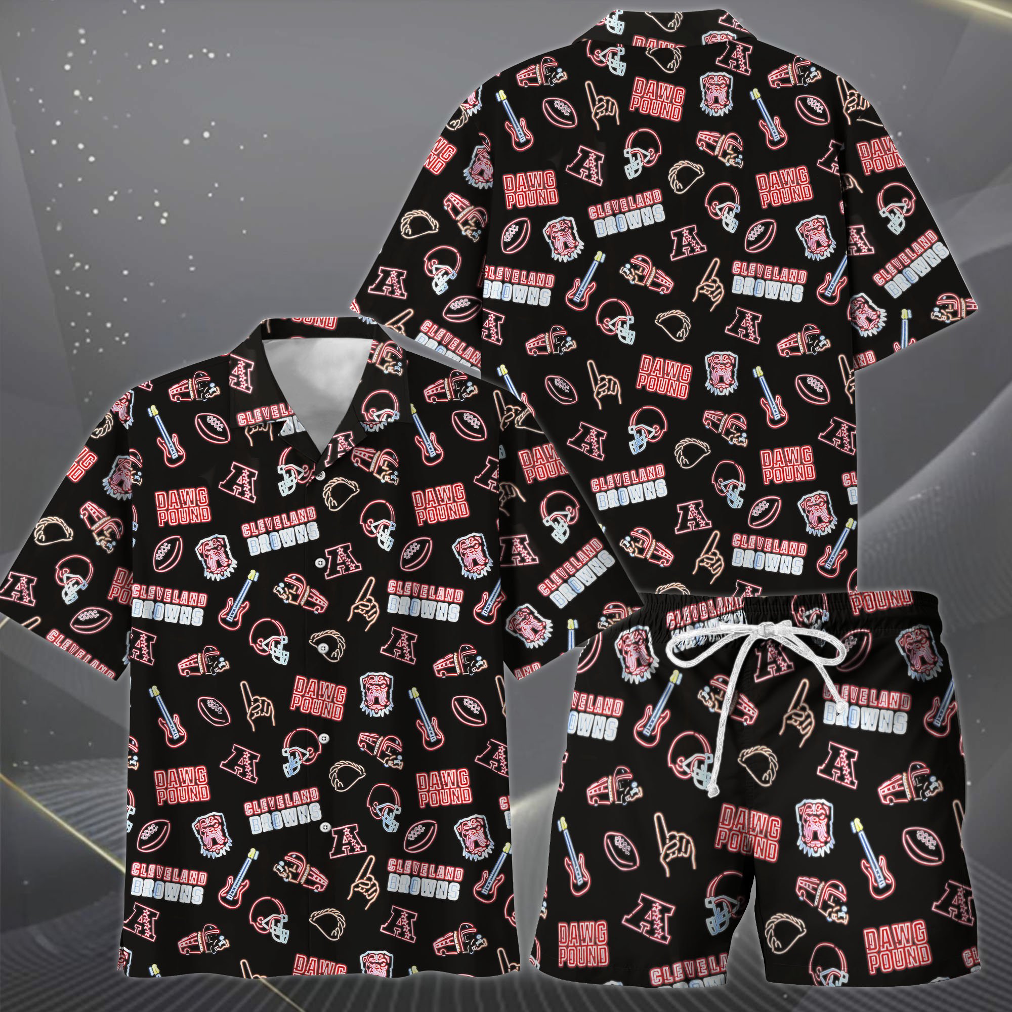 Alternative view of Cleveland Browns Hawaiian Shorts Set  2025 Version, Hawaiian Shirts, Sports Shorts, Gifts For Fan EHIVM-03281511