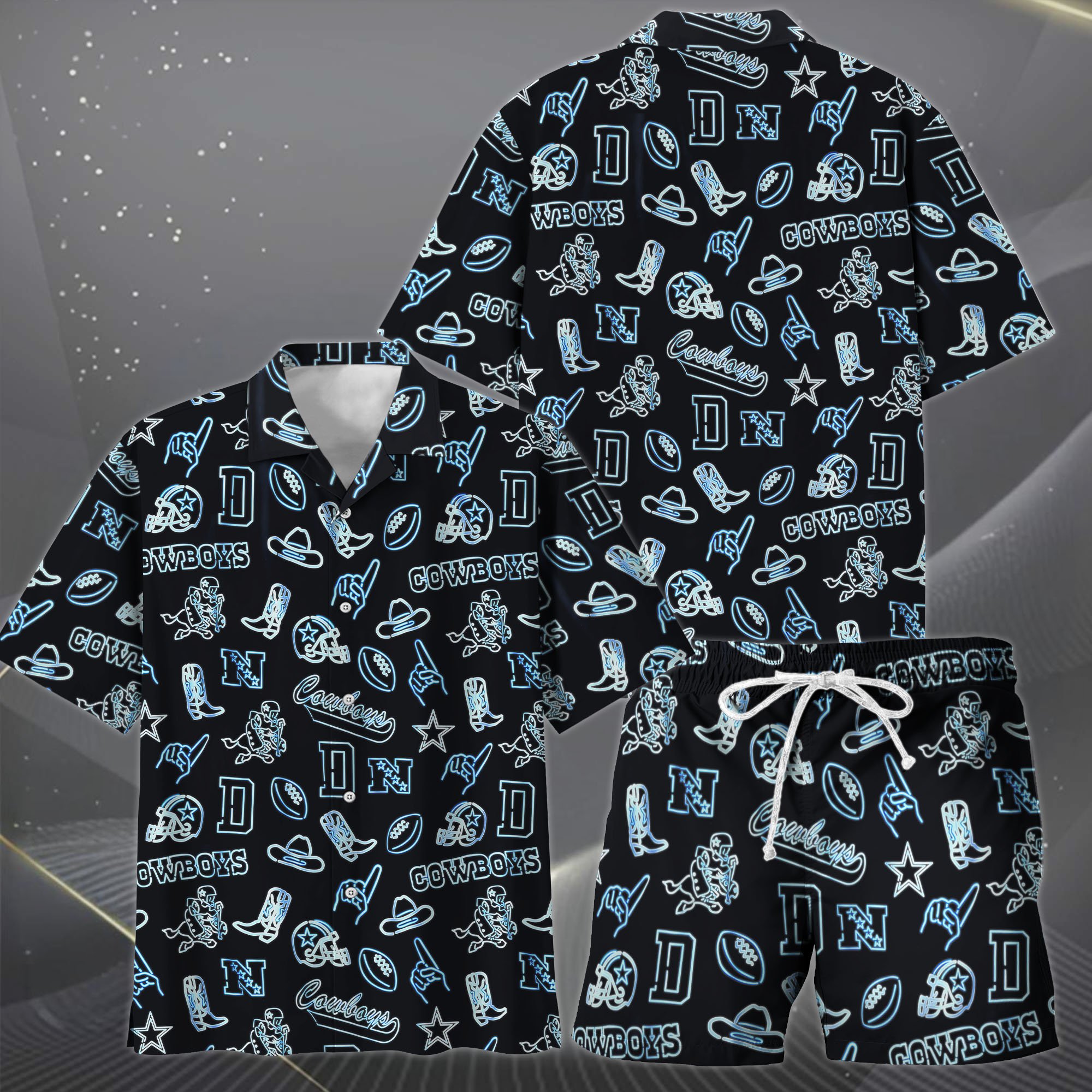 Alternative view of Dallas Cowboys Hawaiian Shorts Set  2025 Version, Hawaiian Shirts, Sports Shorts, Gifts For Fan EHIVM-03281511