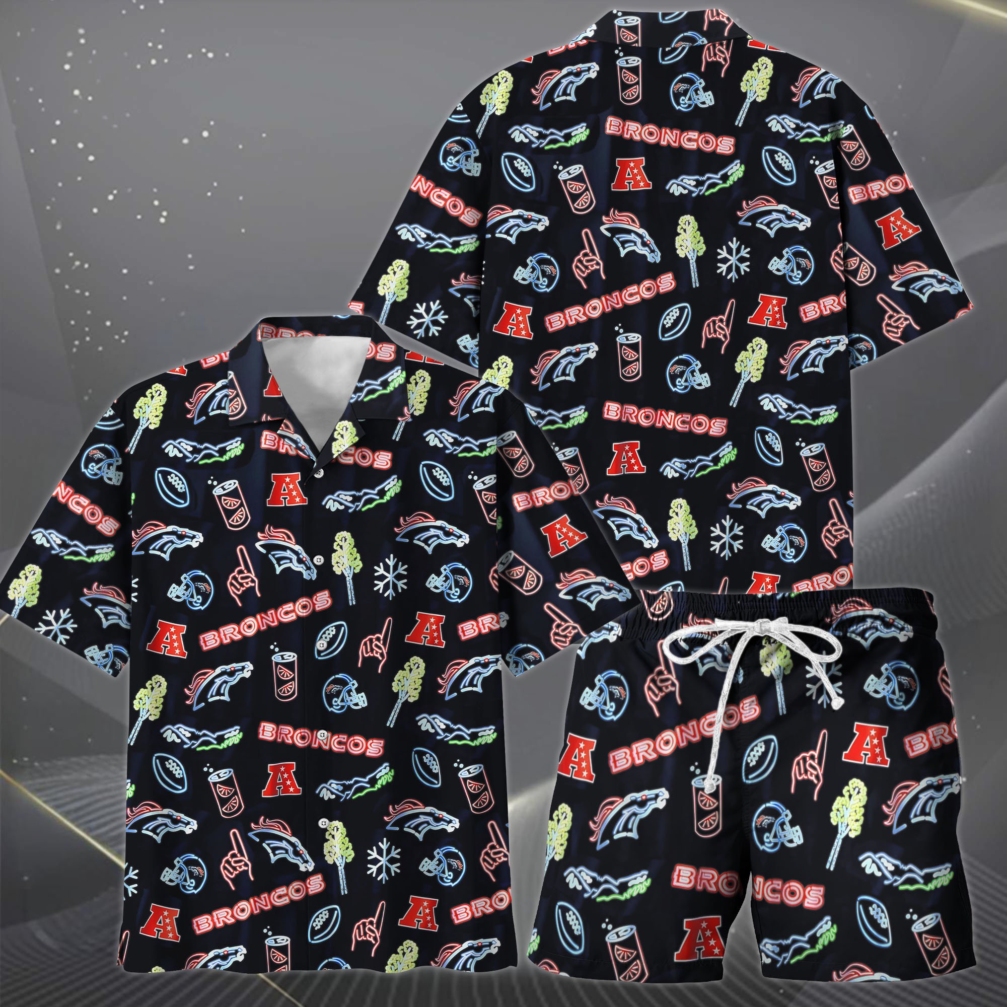 Alternative view of Denver Broncos Hawaiian Shorts Set  2025 Version, Hawaiian Shirts, Sports Shorts, Gifts For Fan EHIVM-03281511