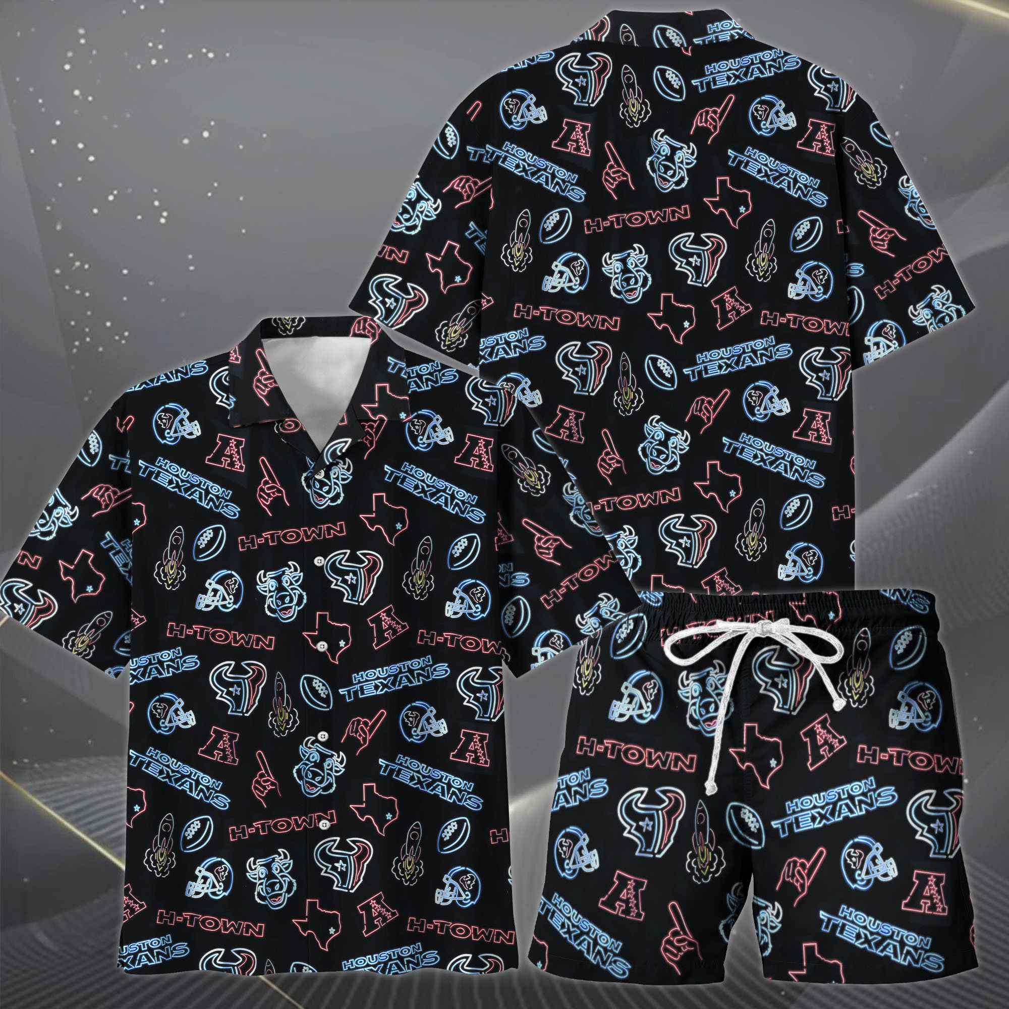 Alternative view of Houston Texans Hawaiian Shorts Set  2025 Version, Hawaiian Shirts, Sports Shorts, Gifts For Fan EHIVM-03281511