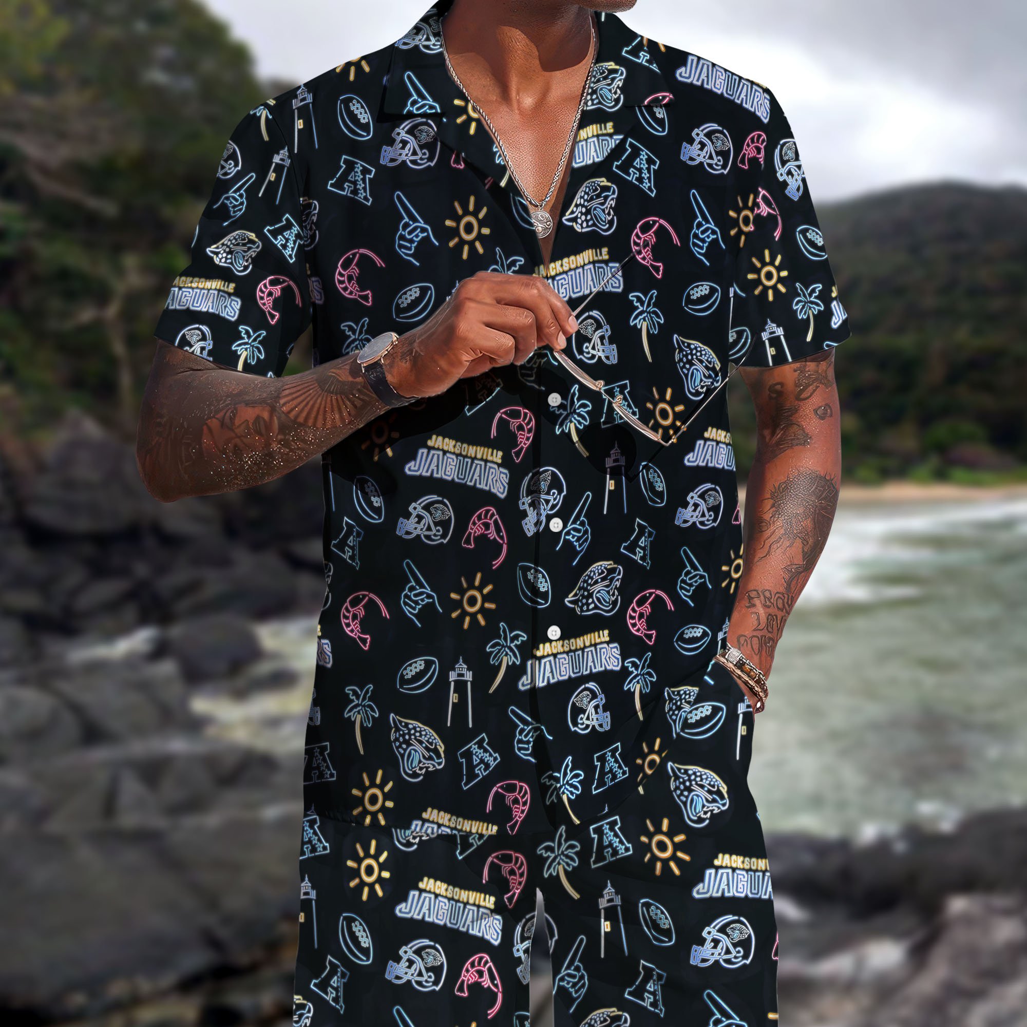 Jacksonville Jaguars Hawaiian Shorts Set  2025 Version, Hawaiian Shirts, Sports Shorts, Gifts For Fan EHIVM-03281511