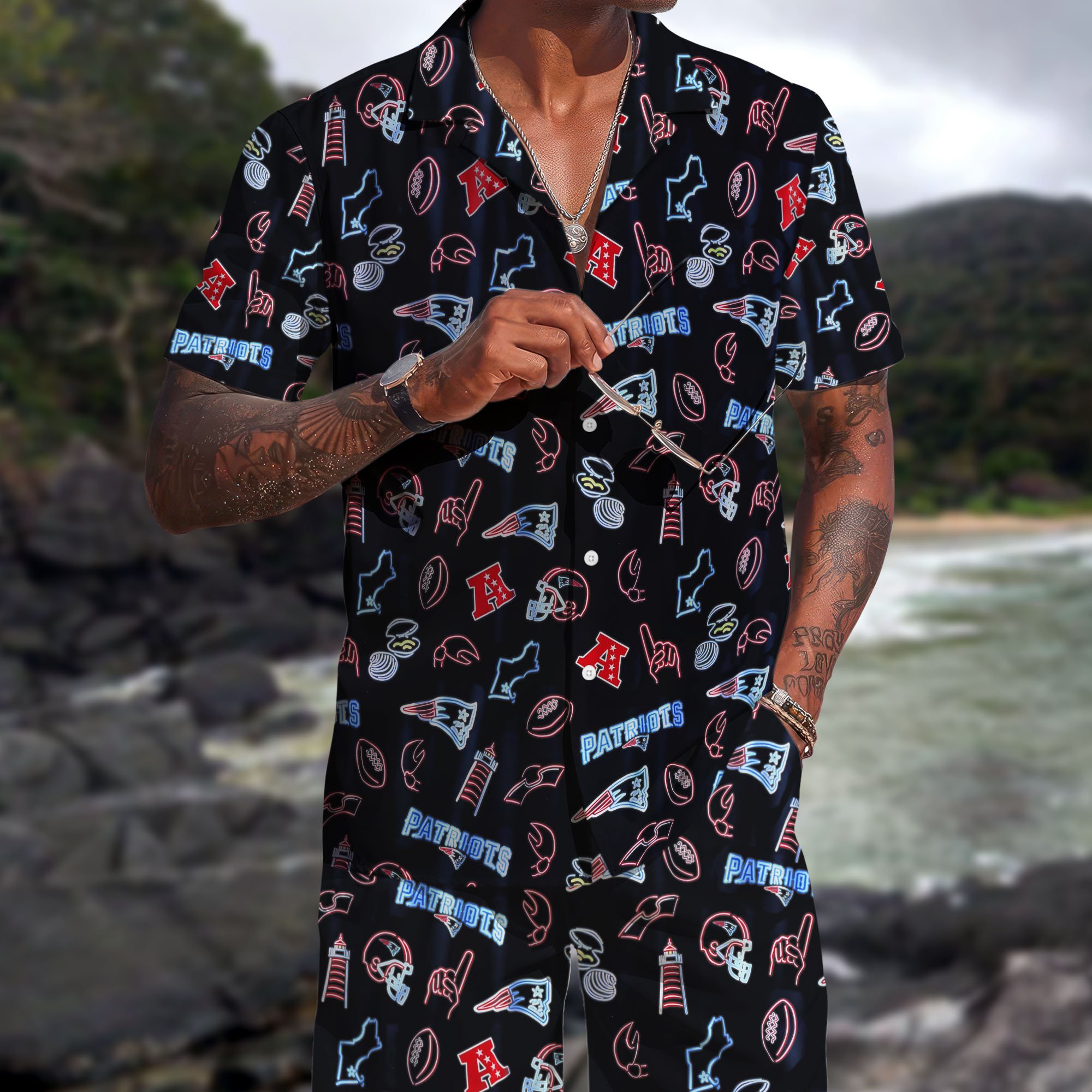 New England Patriots Hawaiian Shorts Set  2025 Version, Hawaiian Shirts, Sports Shorts, Gifts For Fan EHIVM-03281511